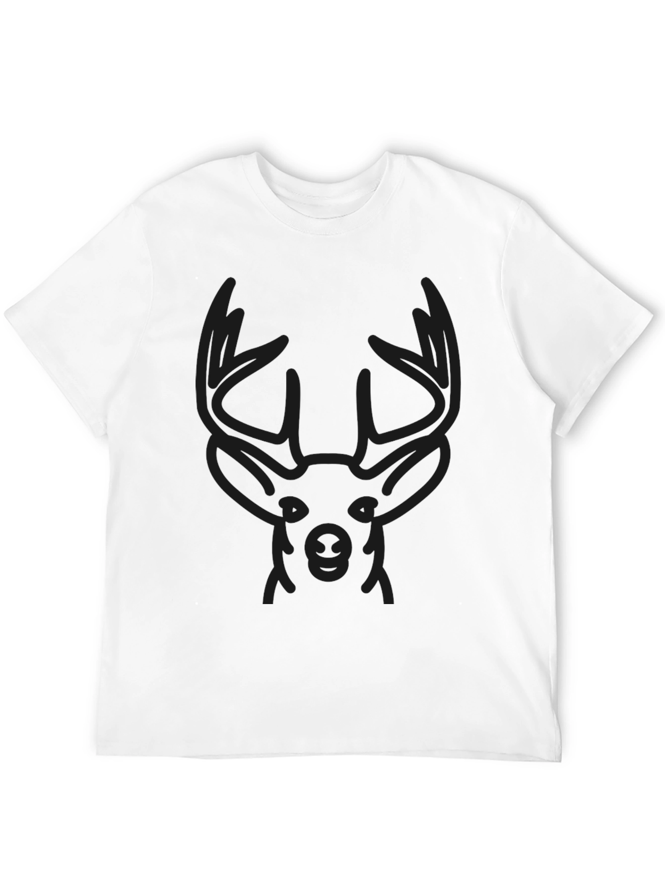 Black Men's Black Deer Graphic T-Shirt view 12
