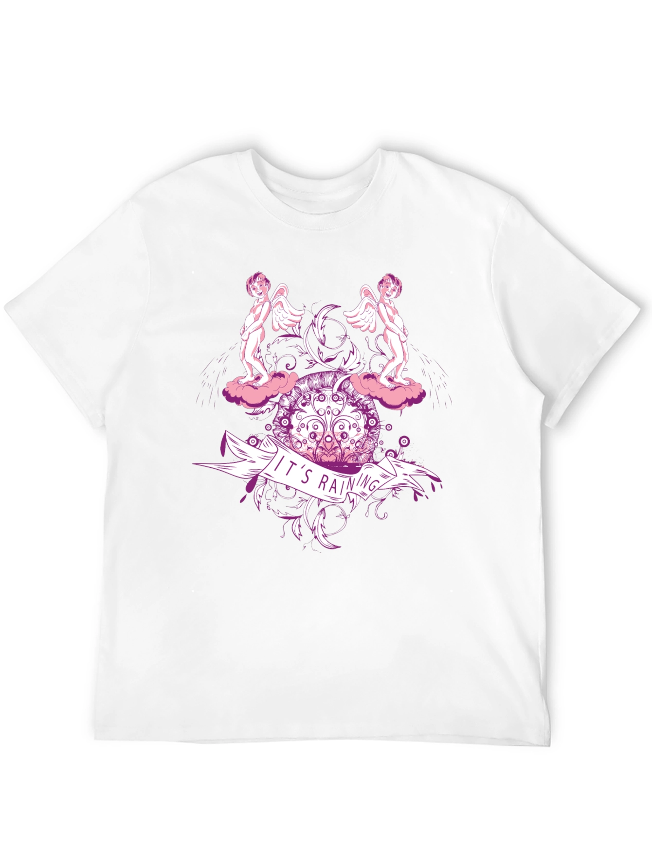 Black Angelic Rain Graphic Tee - Black Cotton T-Shirt view 12