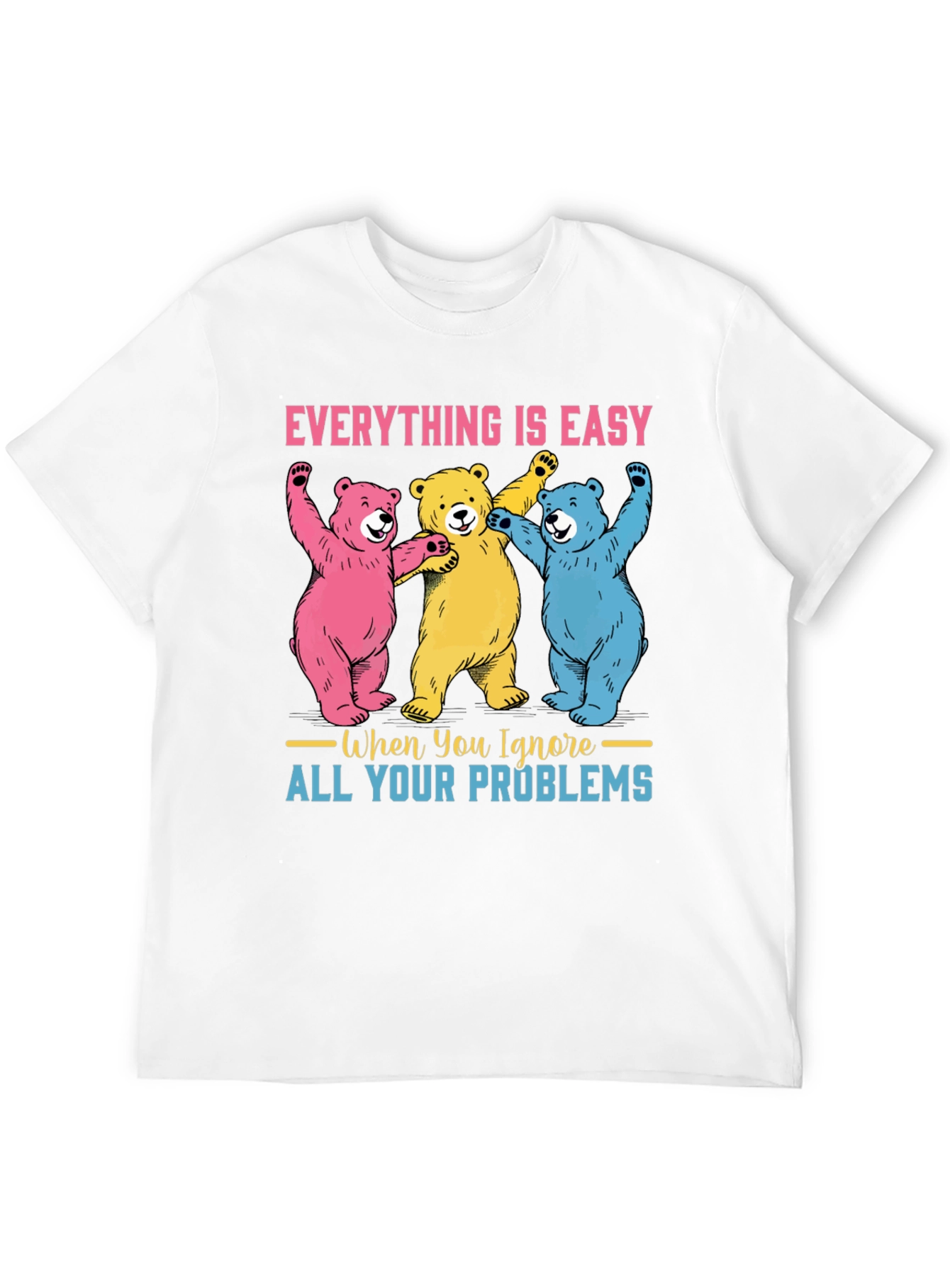 Black Everything is Easy Bear Graphic Tee view 12