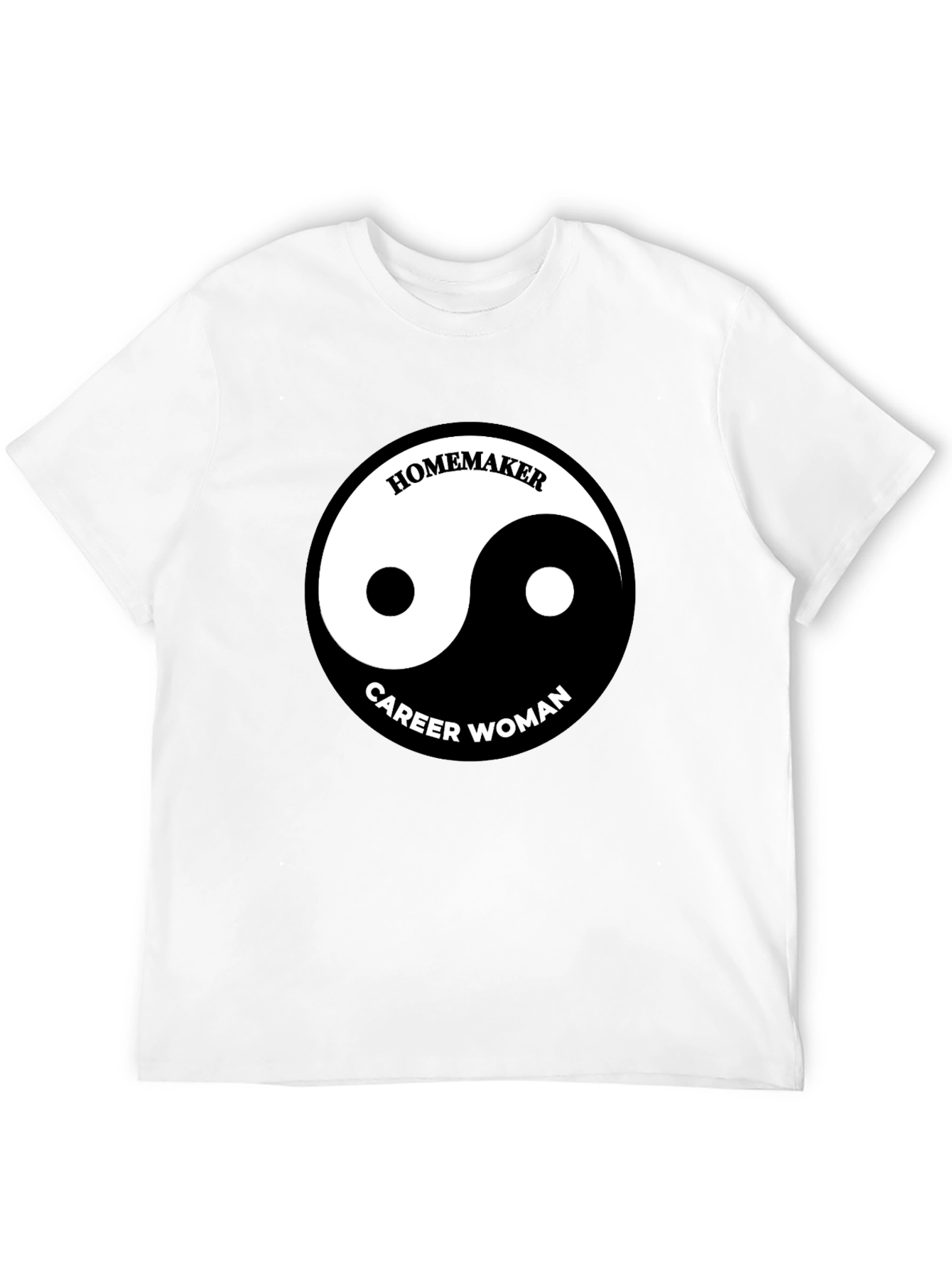 Black Yin Yang Homemaker Career Woman T-Shirt view 12