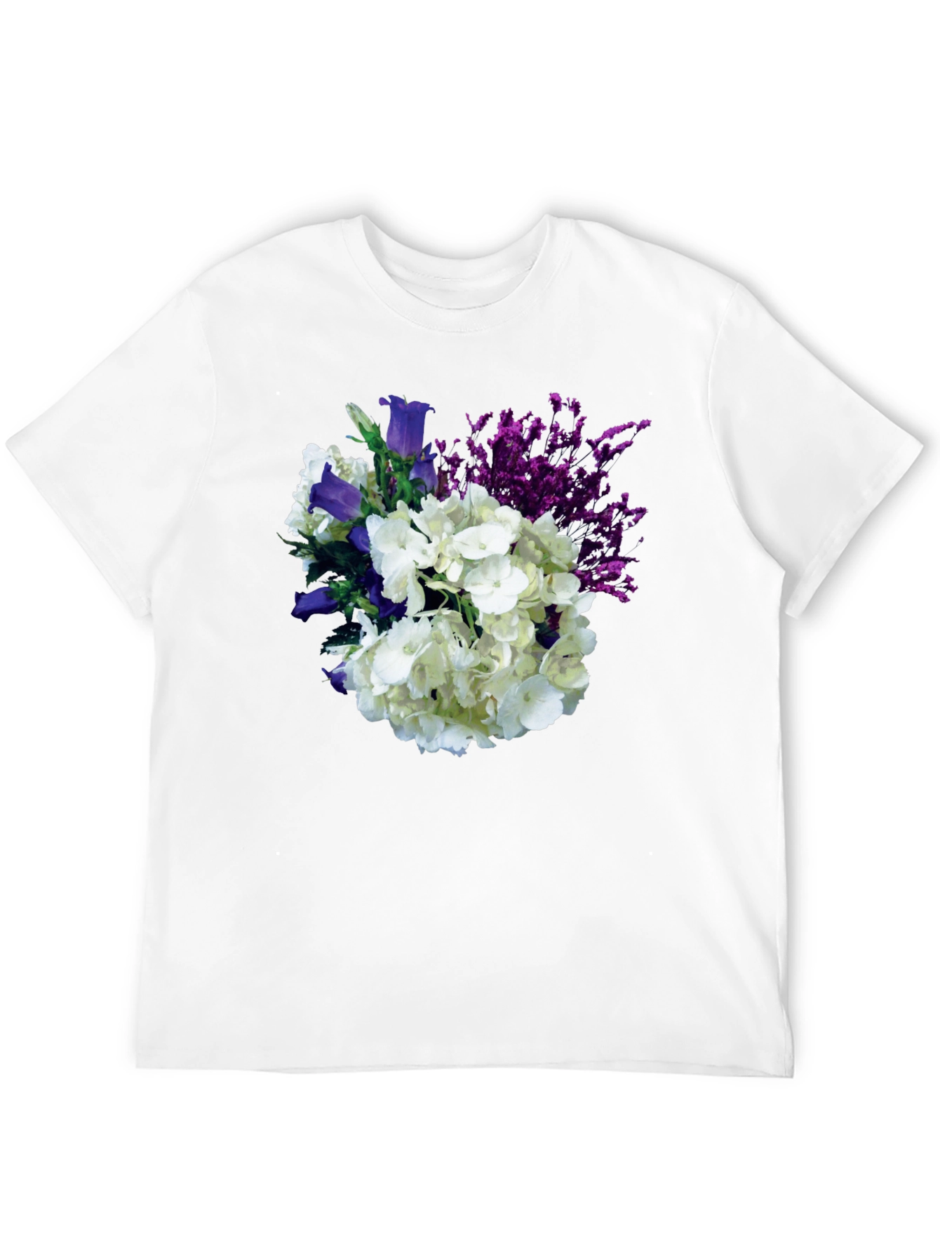 Black Floral Bouquet T-Shirt - Black Cotton Tee view 12