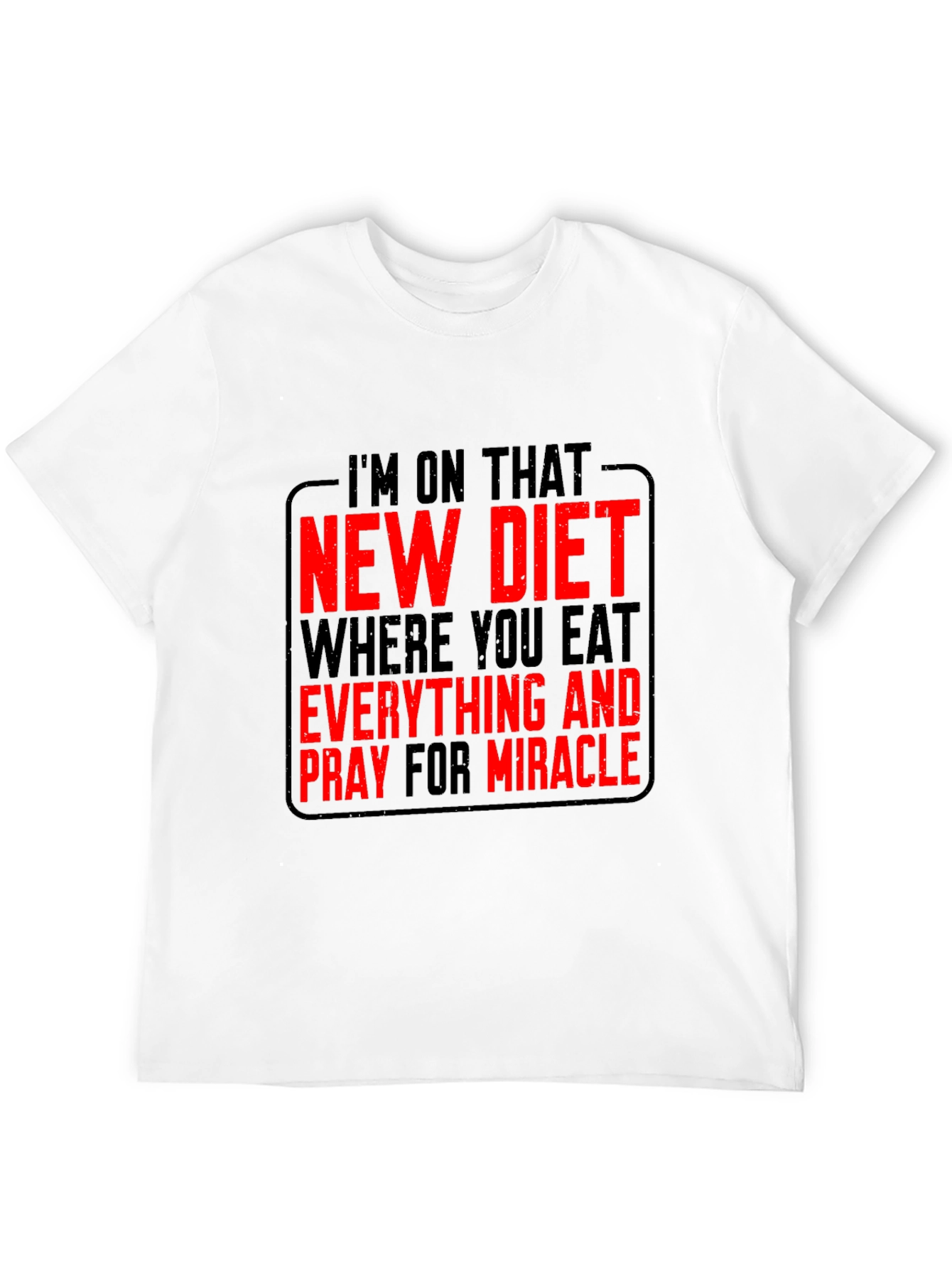 Black Diet Humor Graphic Tee - Eat Everything & Pray view 12