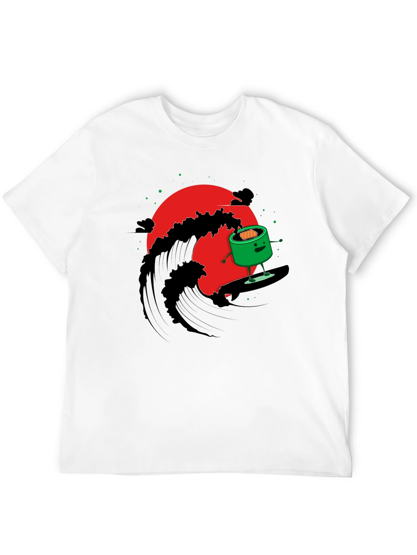 Black Sushi Surfer Graphic Tee - Unique Design view 12