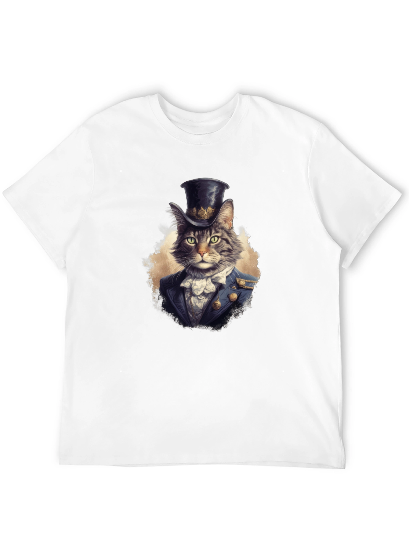 Black Dapper Cat Top Hat Graphic Tee view 12