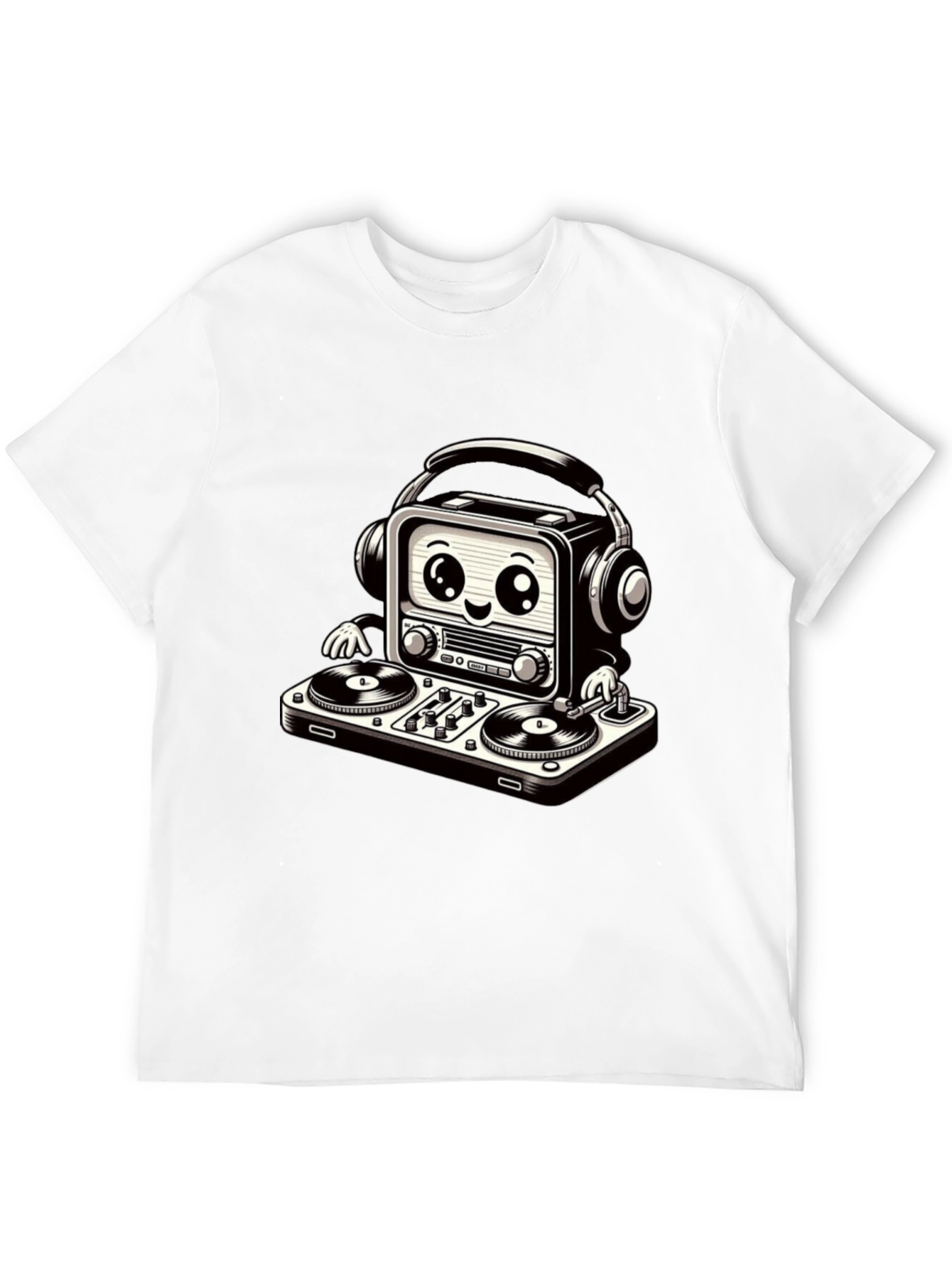 Black DJ Radio T-Shirt - Cool Graphic Tee view 12