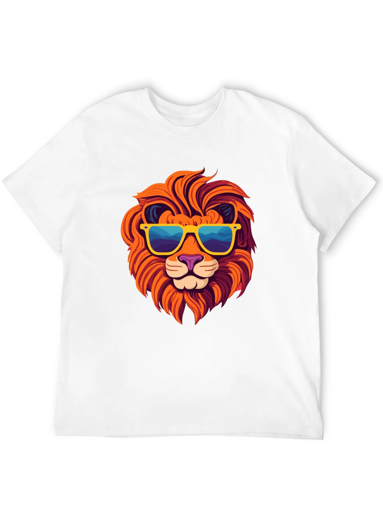 Black Cool Lion Graphic Tee - Black Cotton T-Shirt view 12