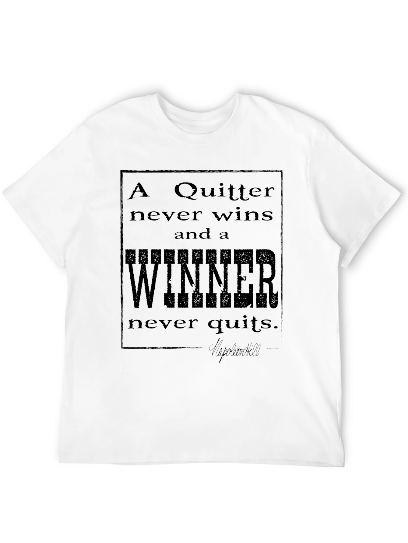 Black Inspirational Quote T-Shirt - Never Quit view 12