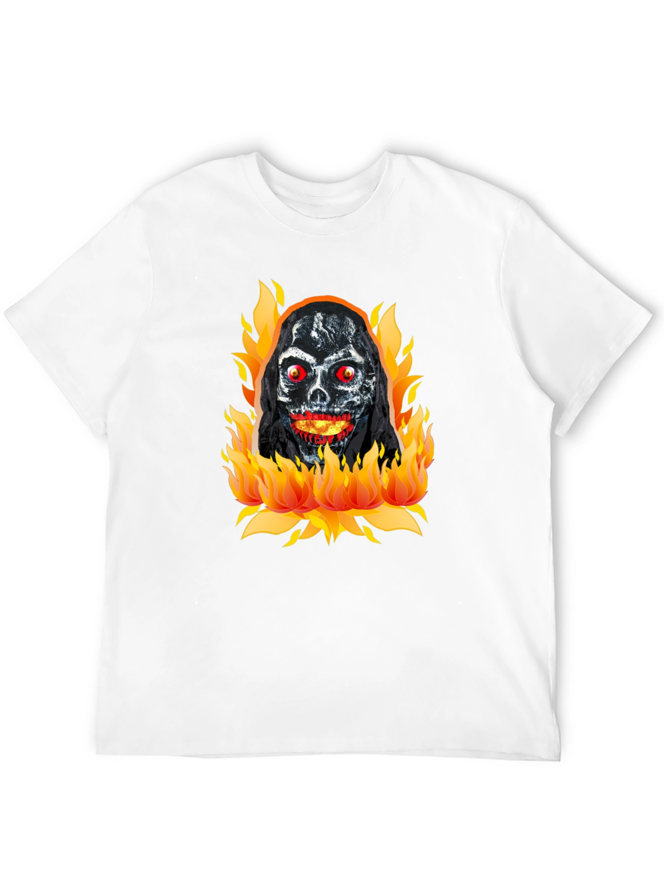 Black Grim Reaper on Fire Graphic T-Shirt view 12