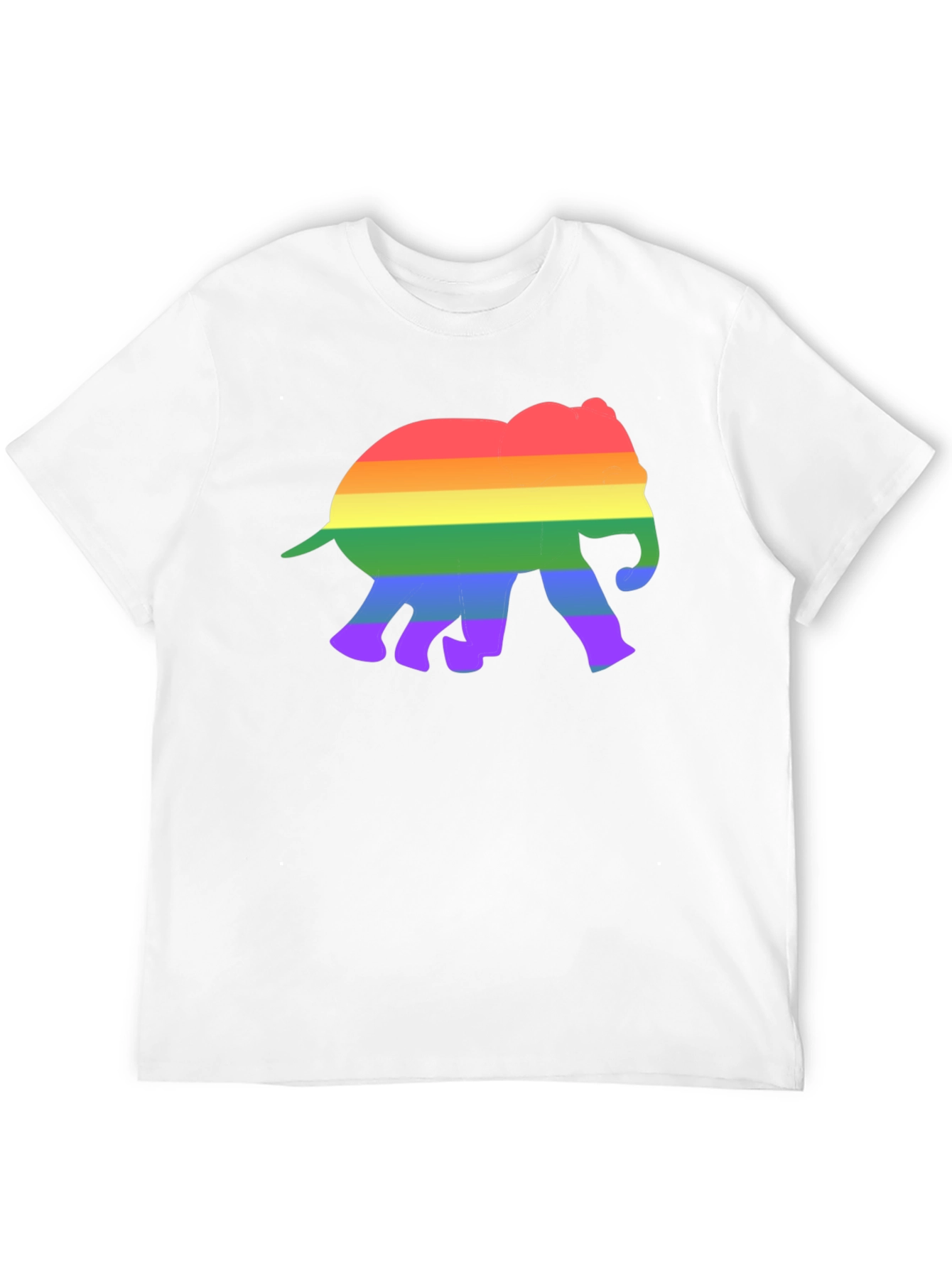 Black Rainbow Elephant Graphic Tee - Black Cotton T-Shirt view 12