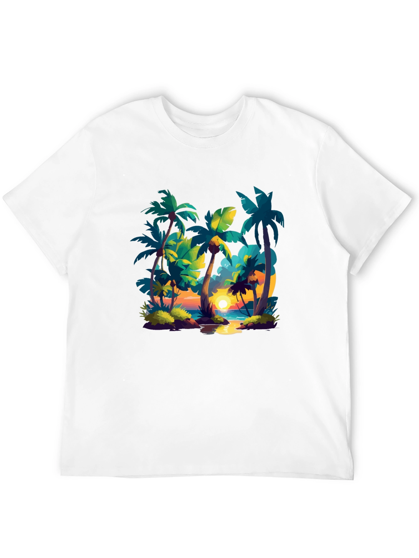 Black Tropical Sunset Tee - Island Vibes view 12