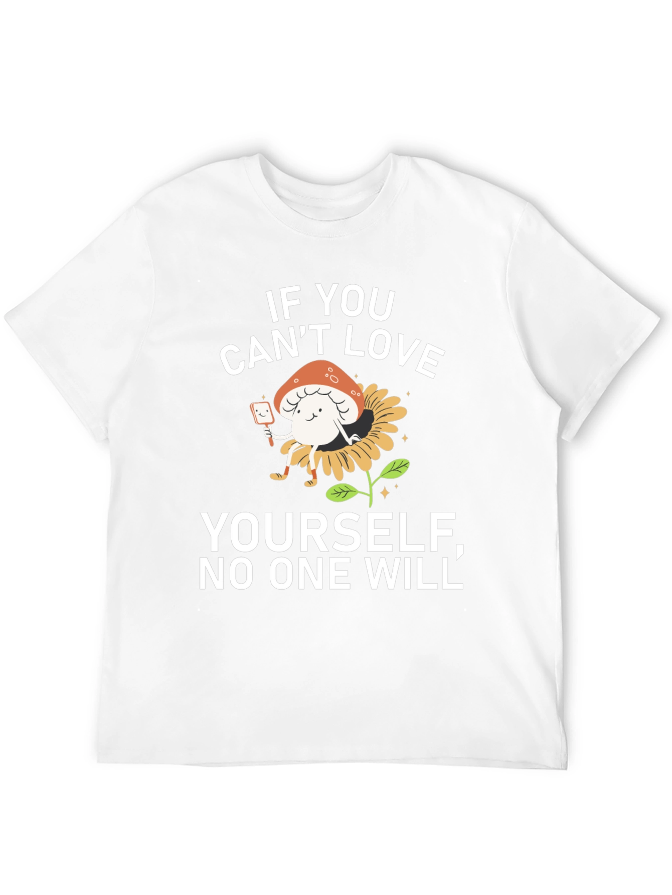 Black Love Yourself Mushroom Graphic Tee view 12