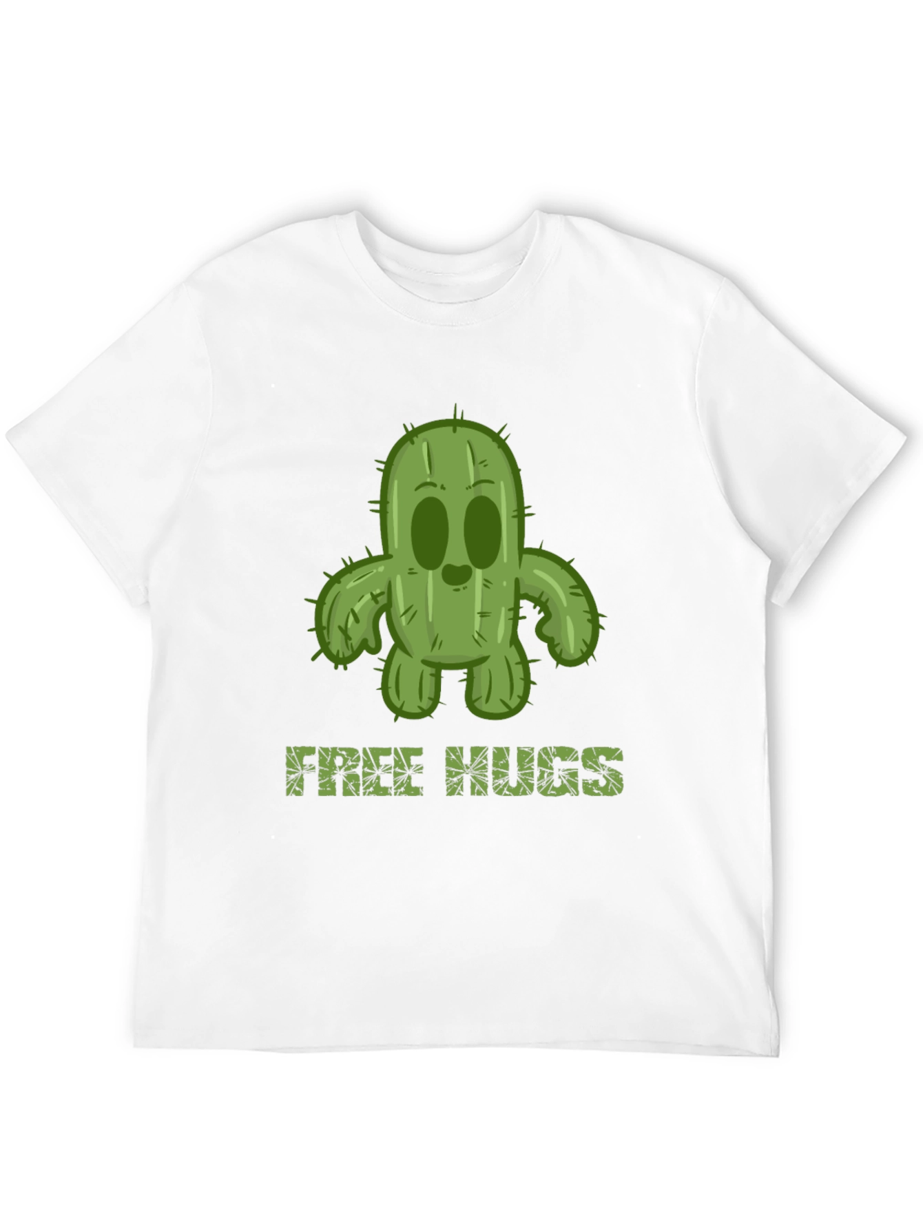 Black Free Hugs Cactus T-Shirt - Unisex Black Tee view 12