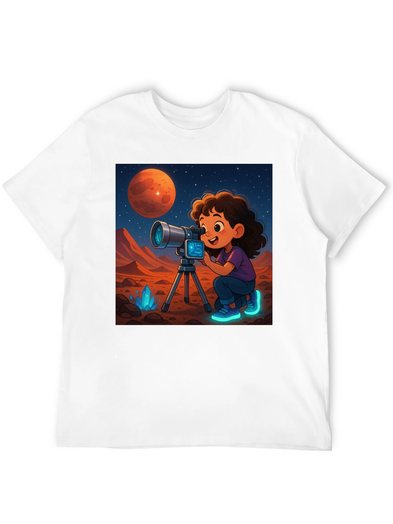 Black Mars Explorer Graphic Tee - Space Adventure Shirt view 12