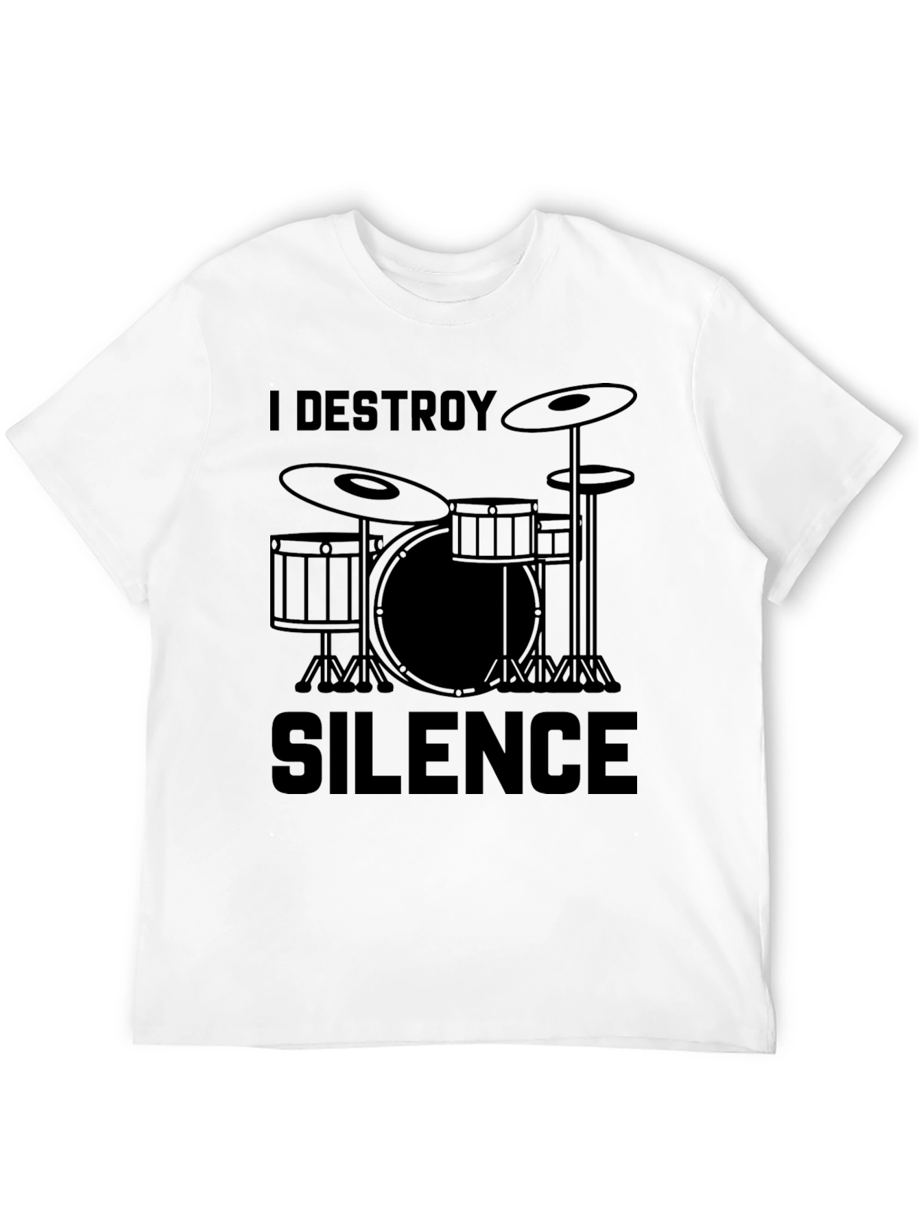 Black I Destroy Silence Drummer T-Shirt view 12