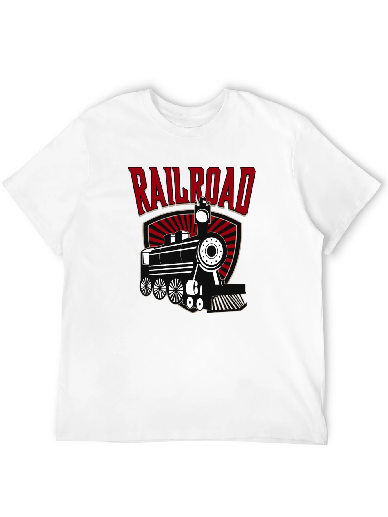 Black Railroad Train Graphic Tee - Cool Black T-Shirt view 12