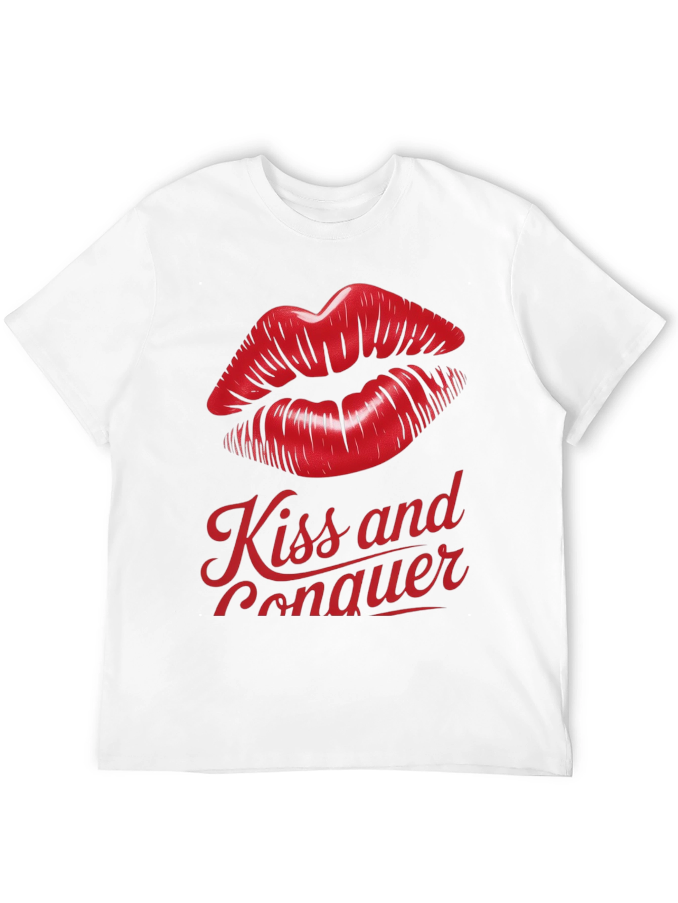 Black Kiss and Conquer Graphic T-Shirt - Stylish Unisex Tee view 12