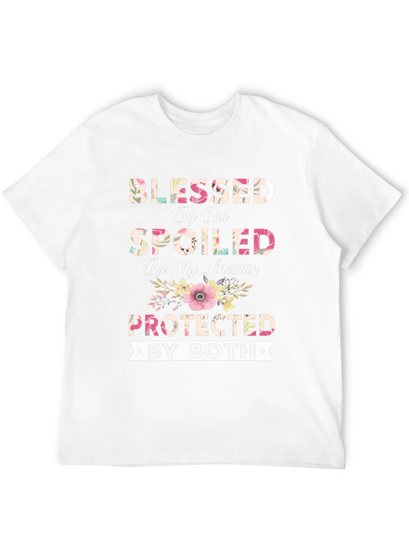 Black Blessed By God Spoiled By My Lineman T-Shirt view 12