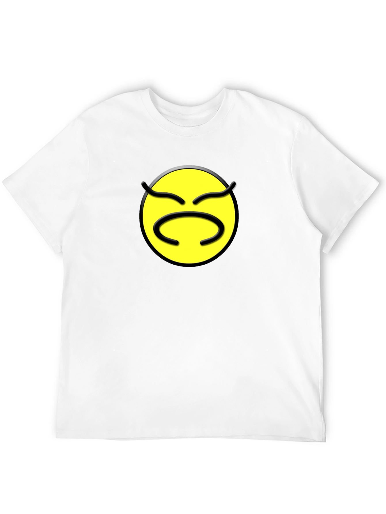 Black Grumpy Emoji Black T-Shirt - Express Your Mood! view 12