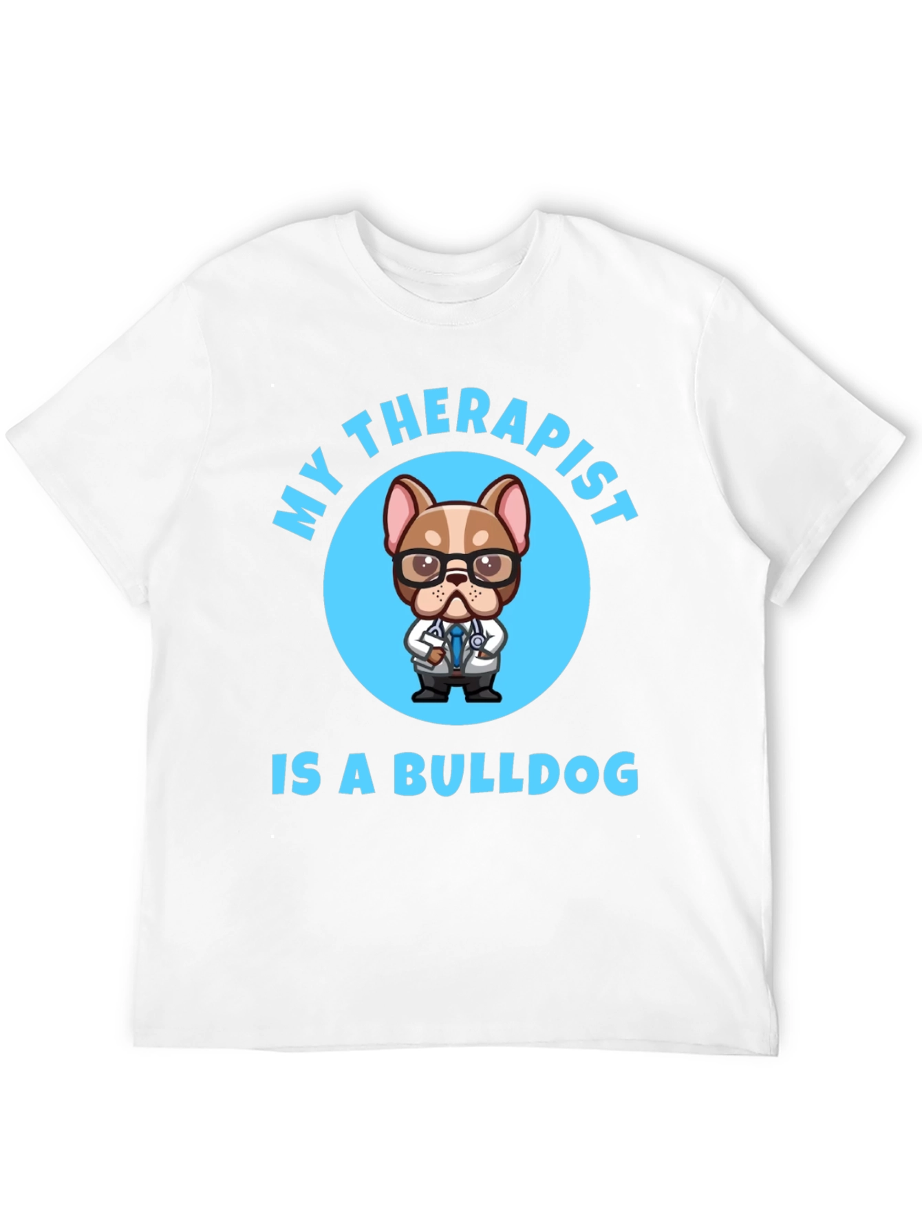 Black My Therapist is a Bulldog T-Shirt view 12