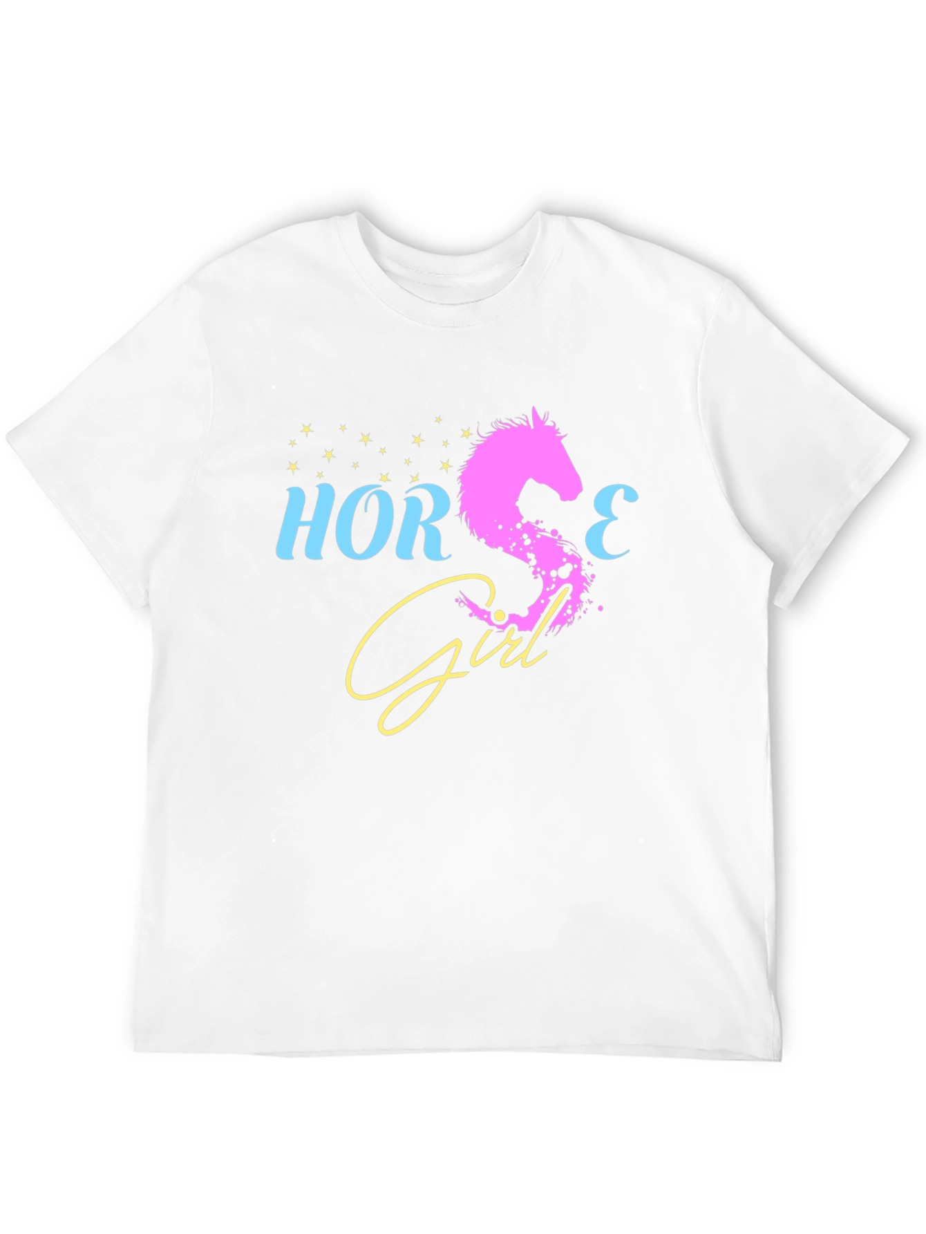Black Horse Girl Graphic Tee - Black Cotton T-Shirt view 12