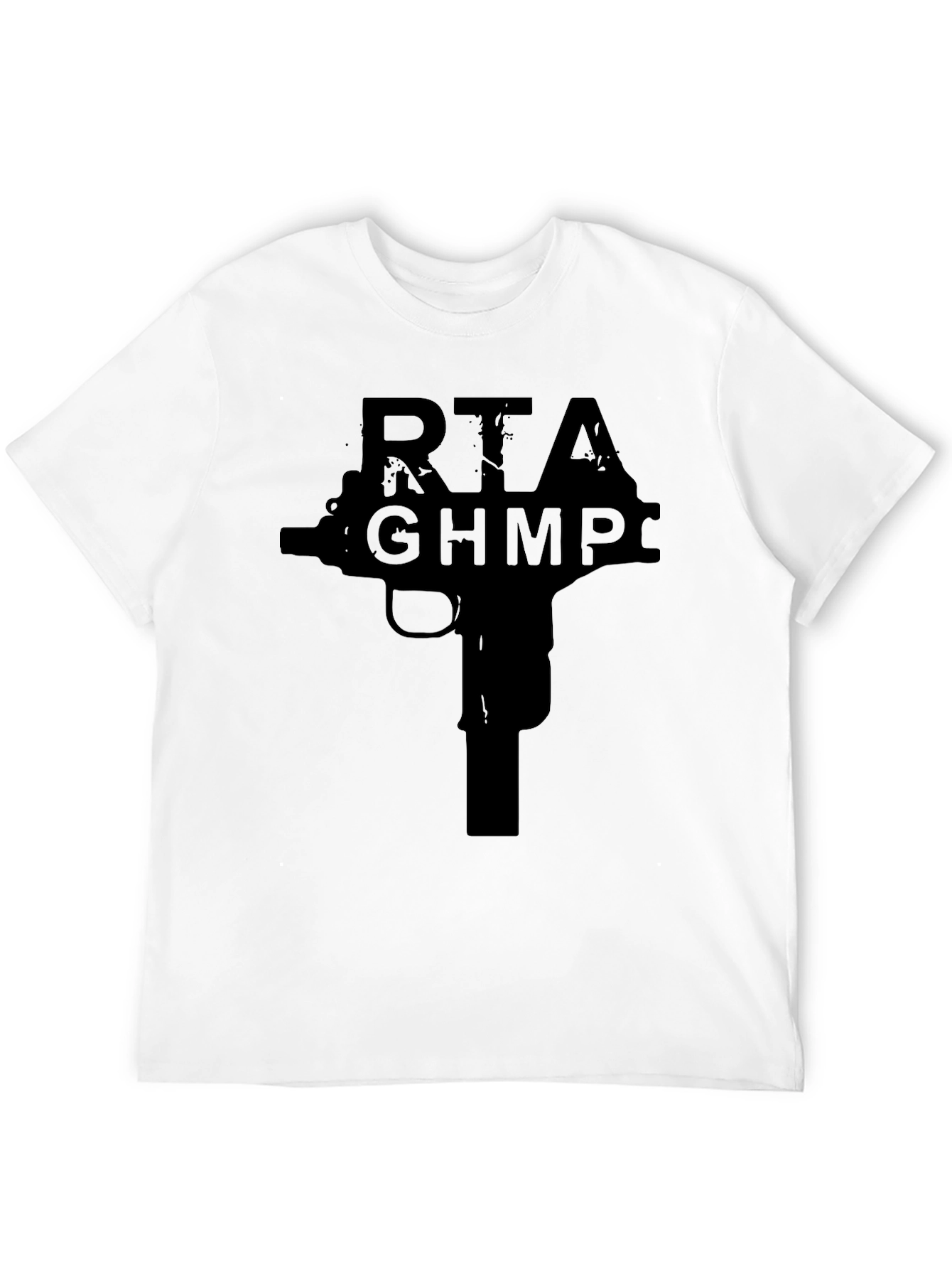 Black RTAGHMPC Gun Graphic Black T-Shirt view 12