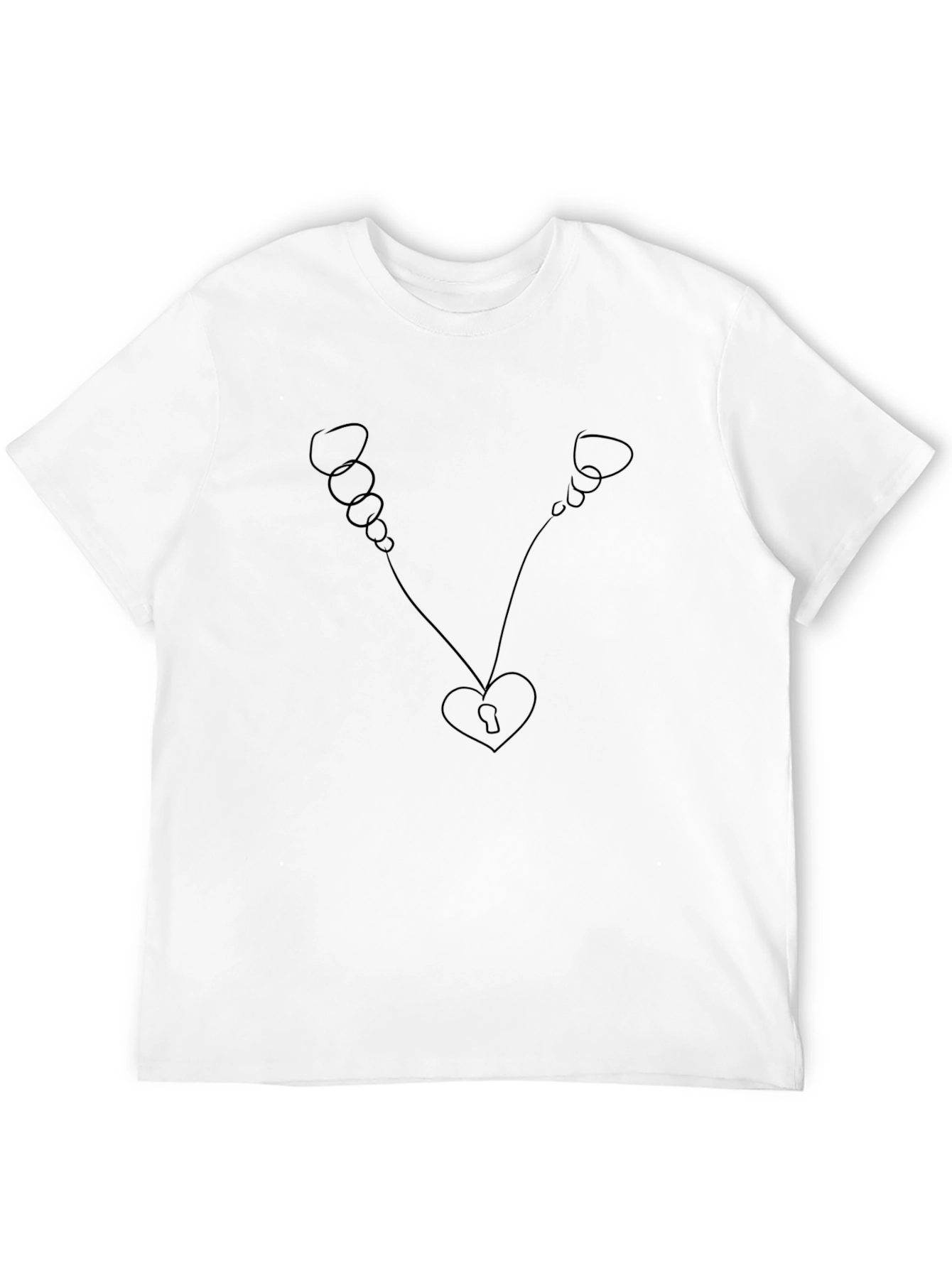 Heart Lock & Key T-Shirt - Modern Minimalist Tee - 12