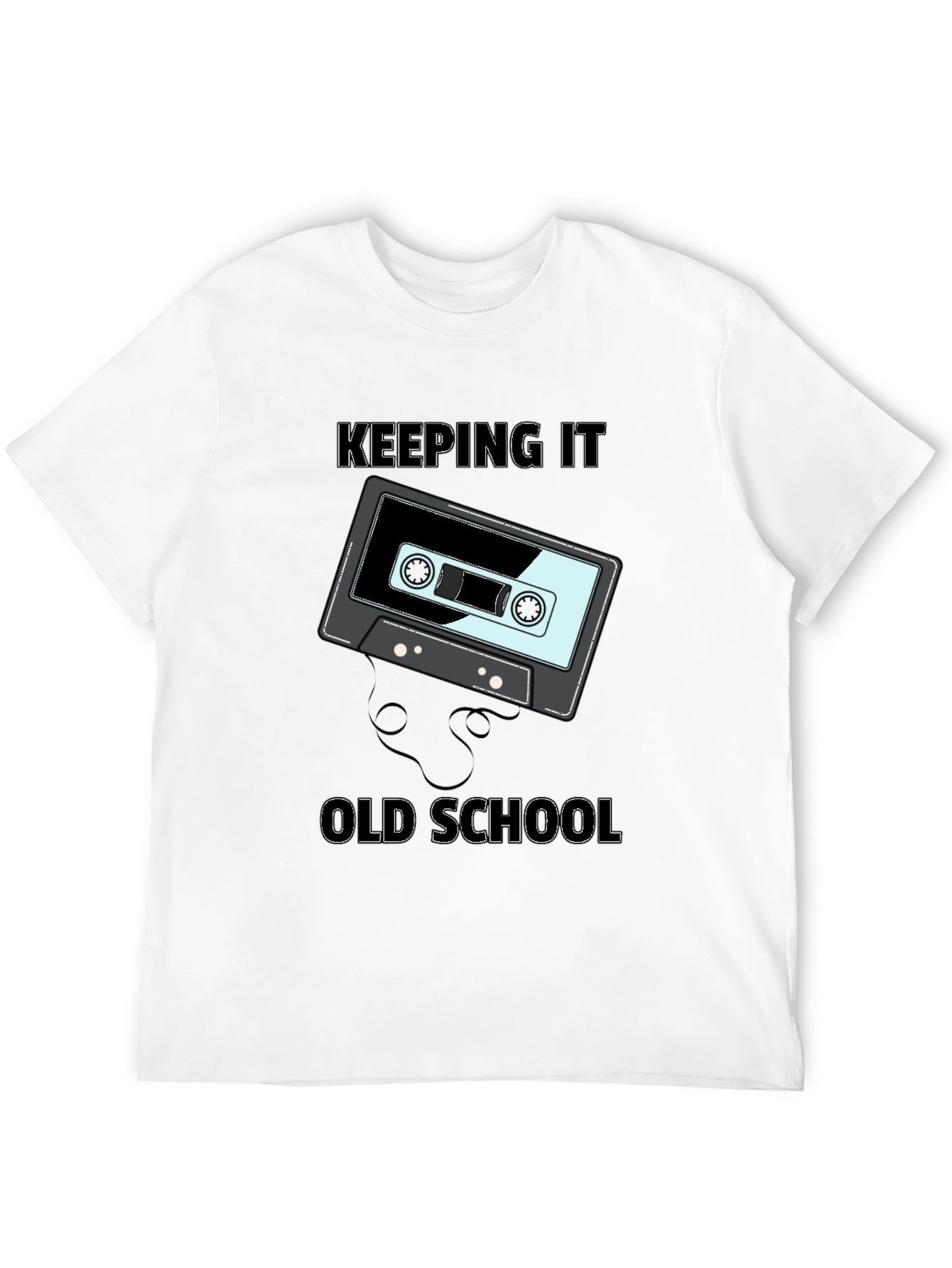 Black Retro Cassette Tape 'Keeping It Old School' Graphic Tee view 12