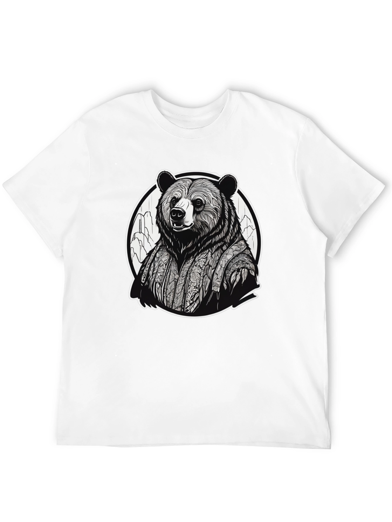 Black Bear Kimono Graphic Tee - Unique Streetwear view 12