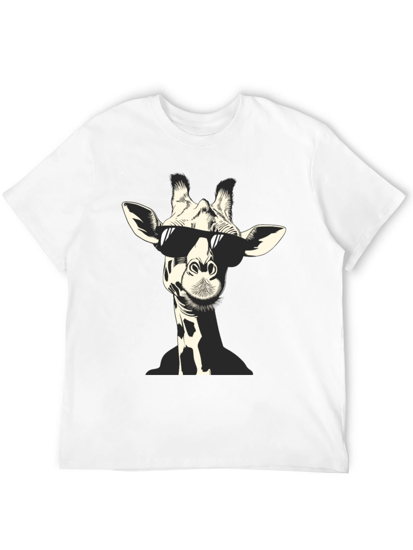Black Cool Giraffe Graphic T-Shirt view 12