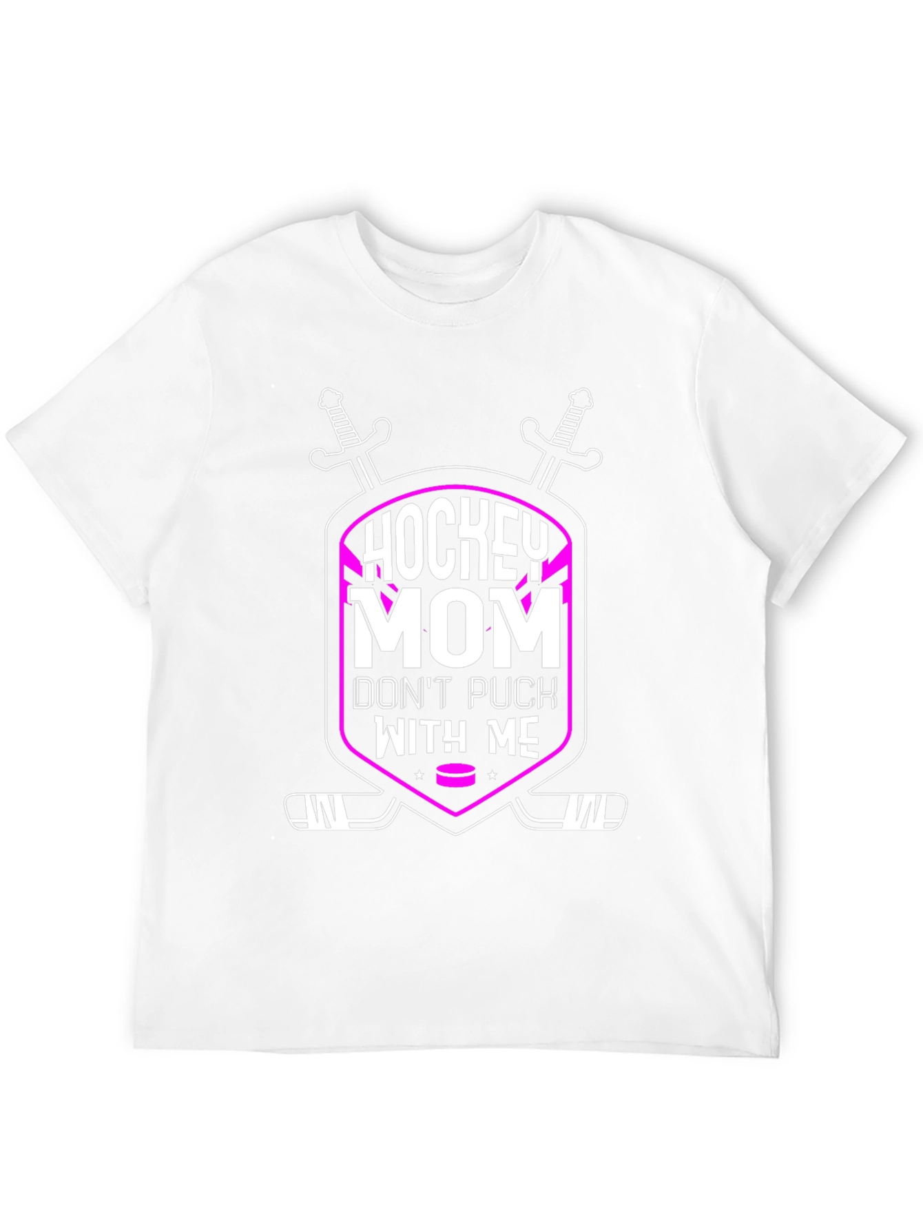 Black Hockey Mom T-Shirt - Don't Puck With Me view 12