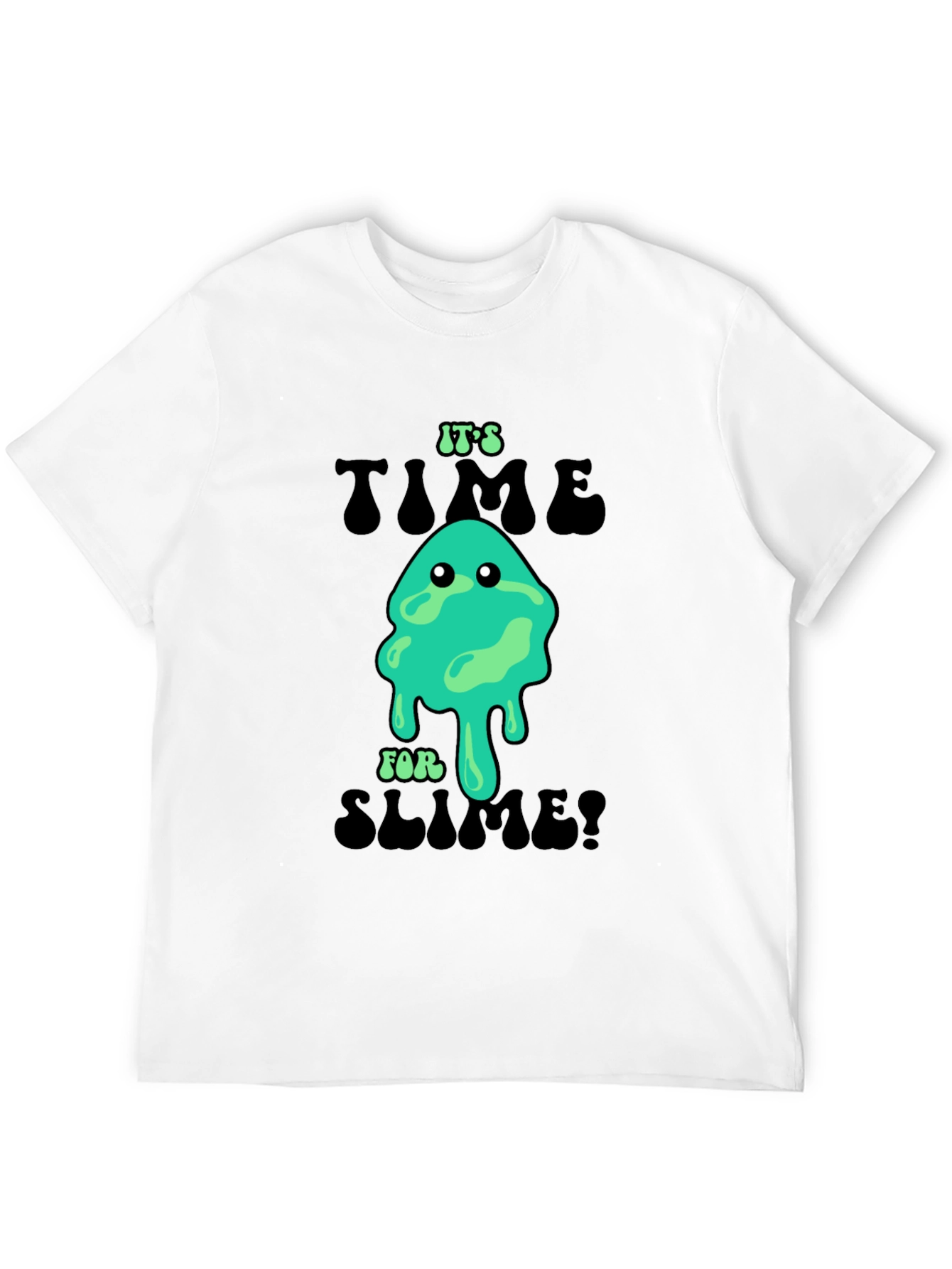 Black It's Time for Slime! Novelty Graphic T-Shirt view 12