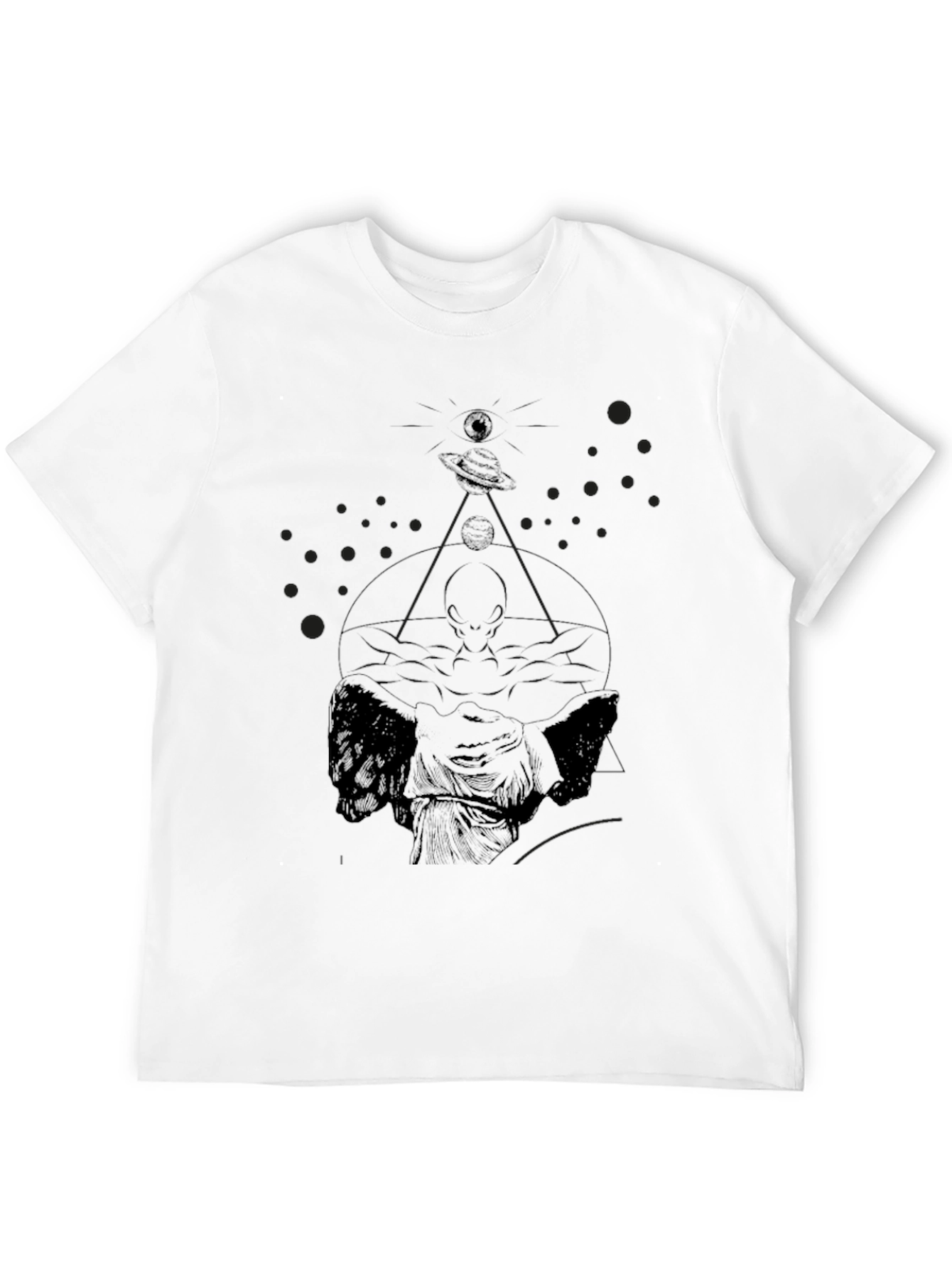 Black Cosmic Wings Graphic Tee - Black view 12