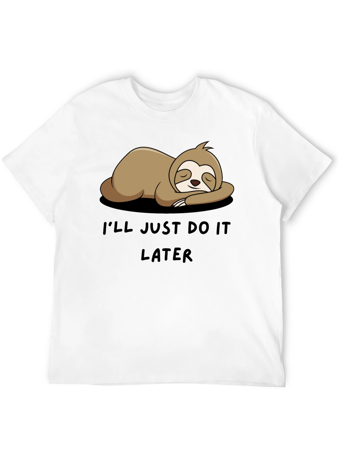 Black Sloth Do It Later Funny Graphic Tee view 12