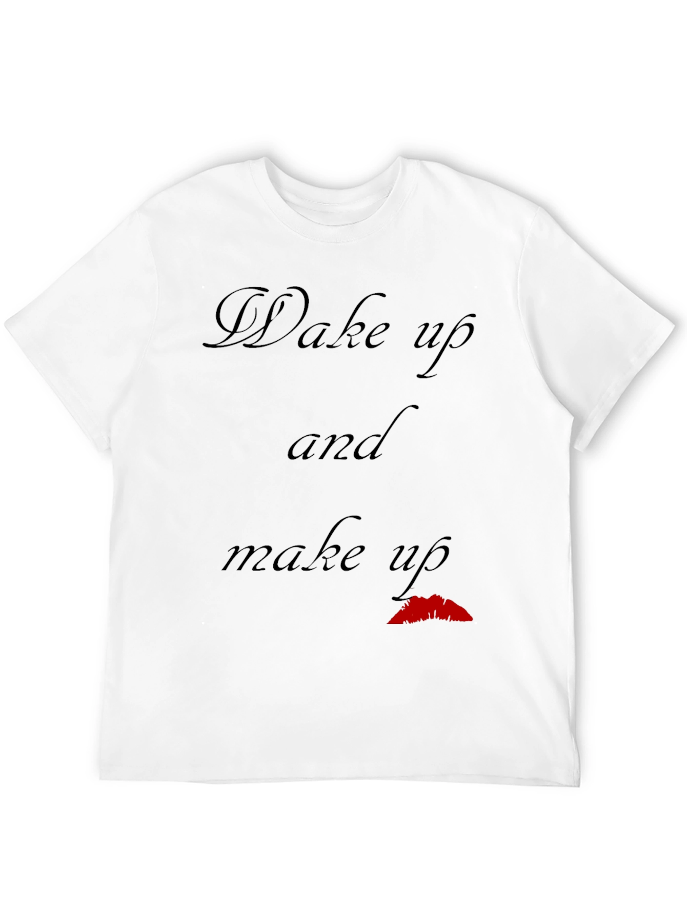 Black Wake Up and Make Up Graphic T-Shirt view 12