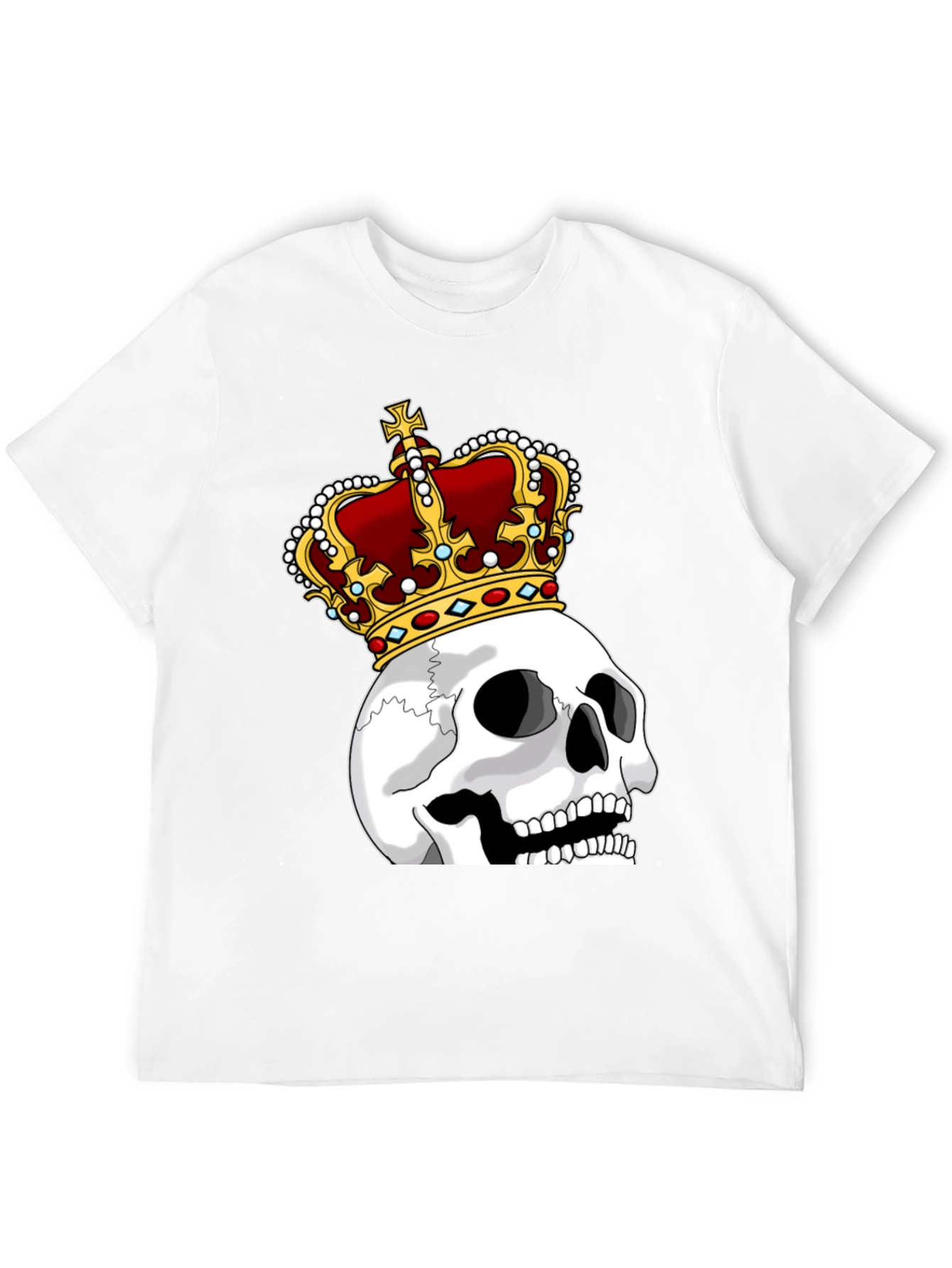 Black Skull King Graphic Tee - Black Cotton T-Shirt view 12