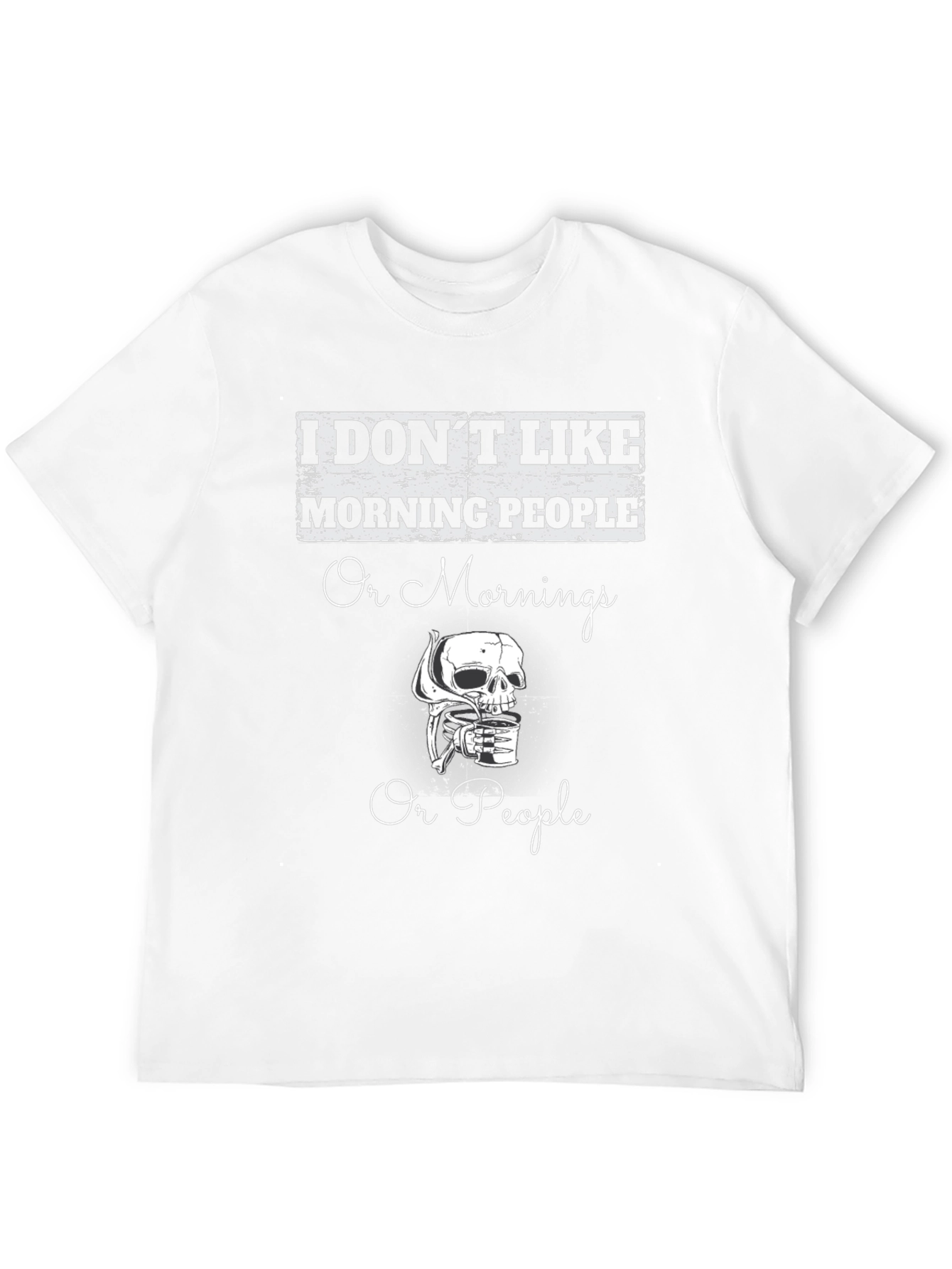 Black Funny 'I Don't Like Morning People' Graphic T-Shirt view 12