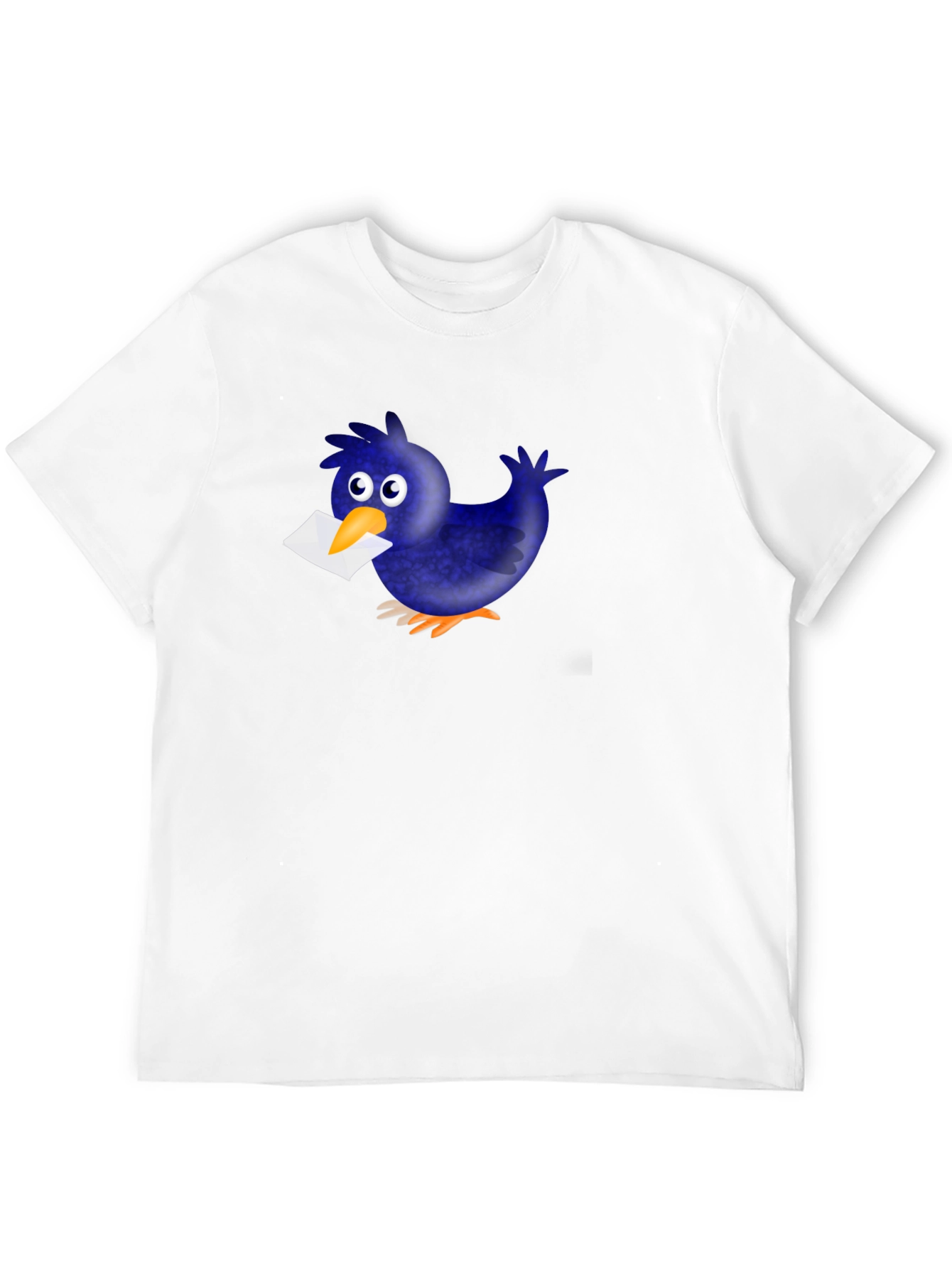 Black Novelty Cartoon Blue Bird T-Shirt view 12