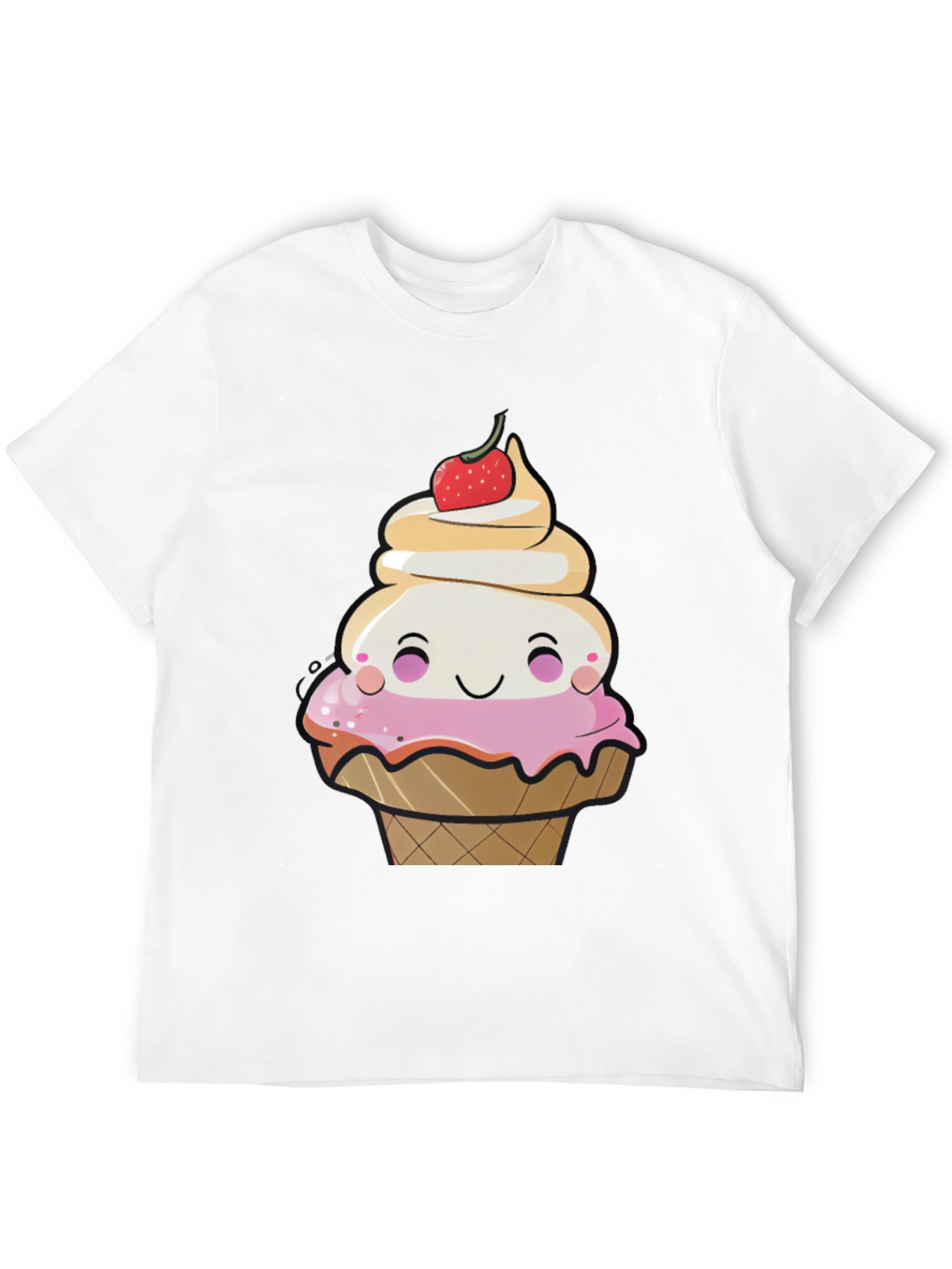 Black Cute Ice Cream Cone Graphic T-Shirt view 12