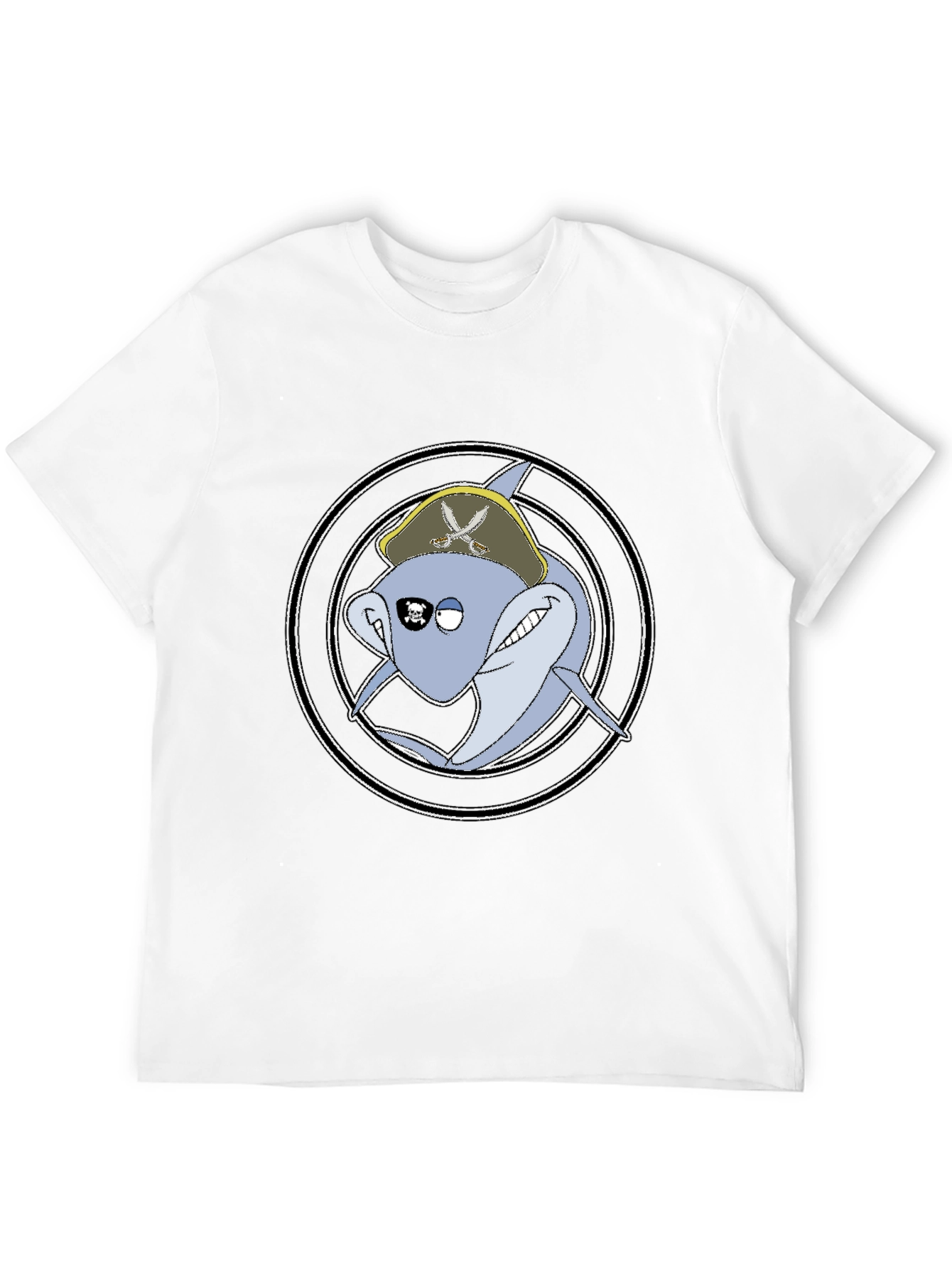 Black Pirate Shark Graphic Tee - Men's Black T-Shirt view 12