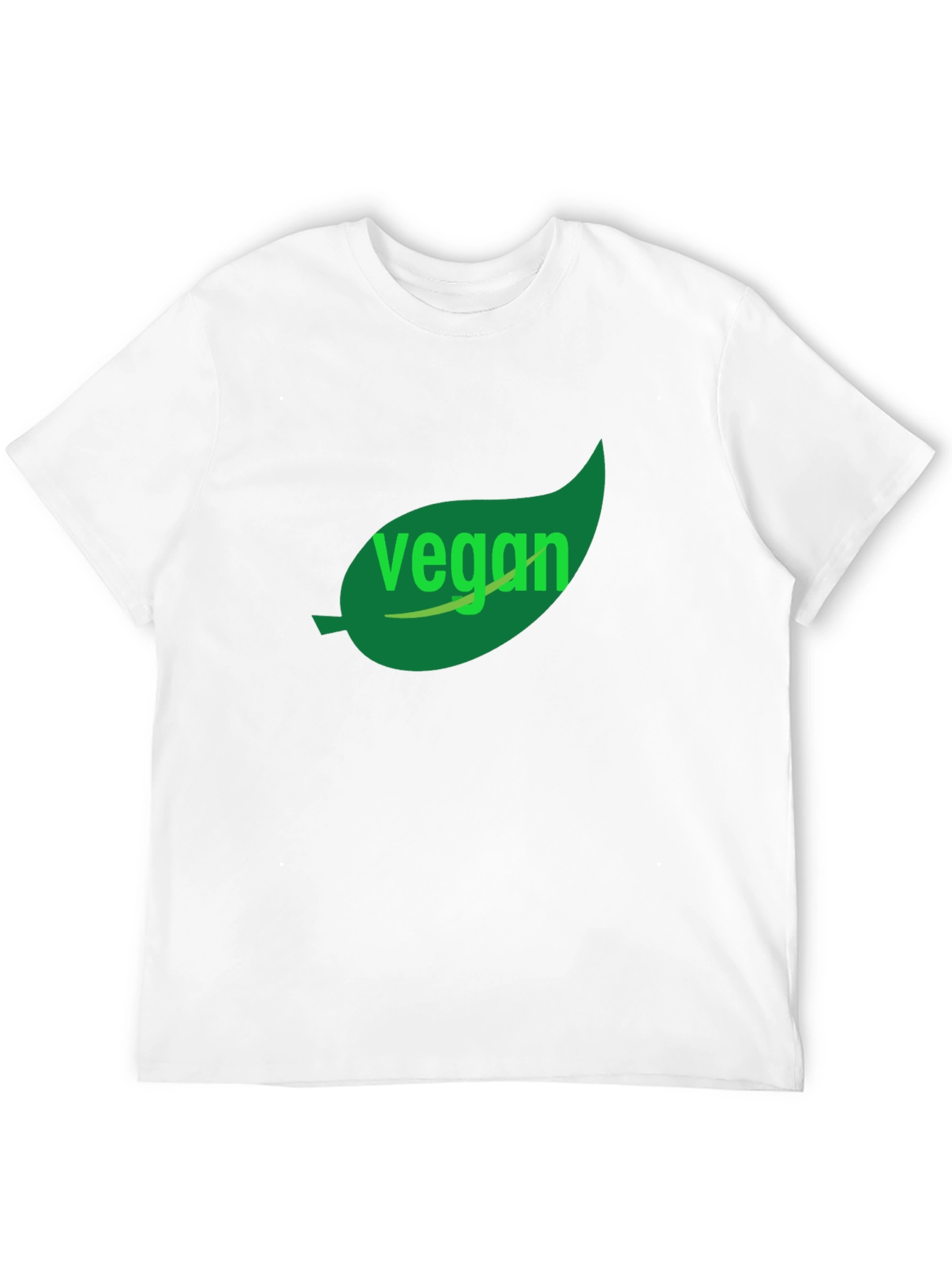 Black Vegan T-Shirt - Green Leaf Design, Black Cotton view 12
