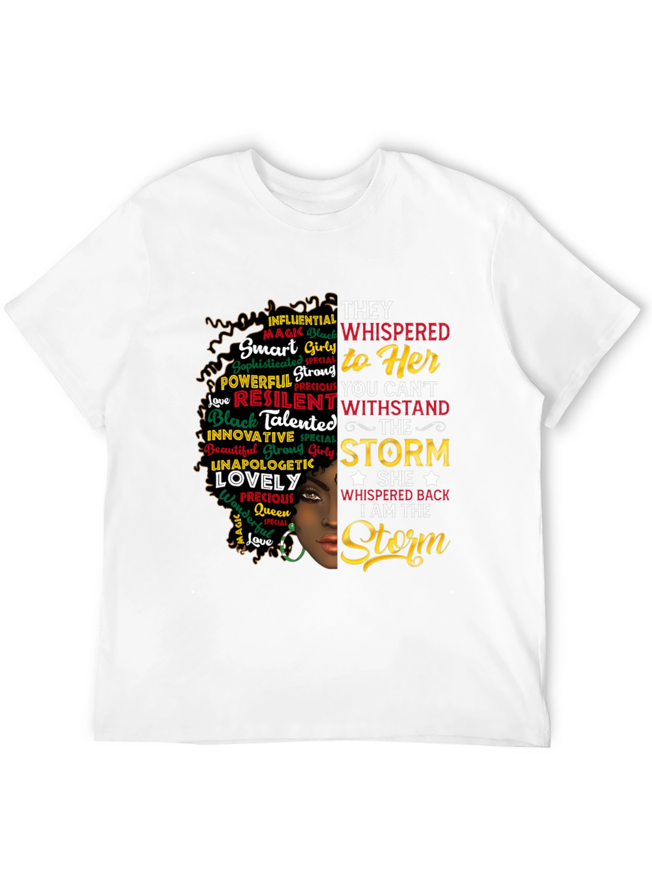 Black Empowered Woman Graphic T-Shirt - "I Am The Storm" view 12