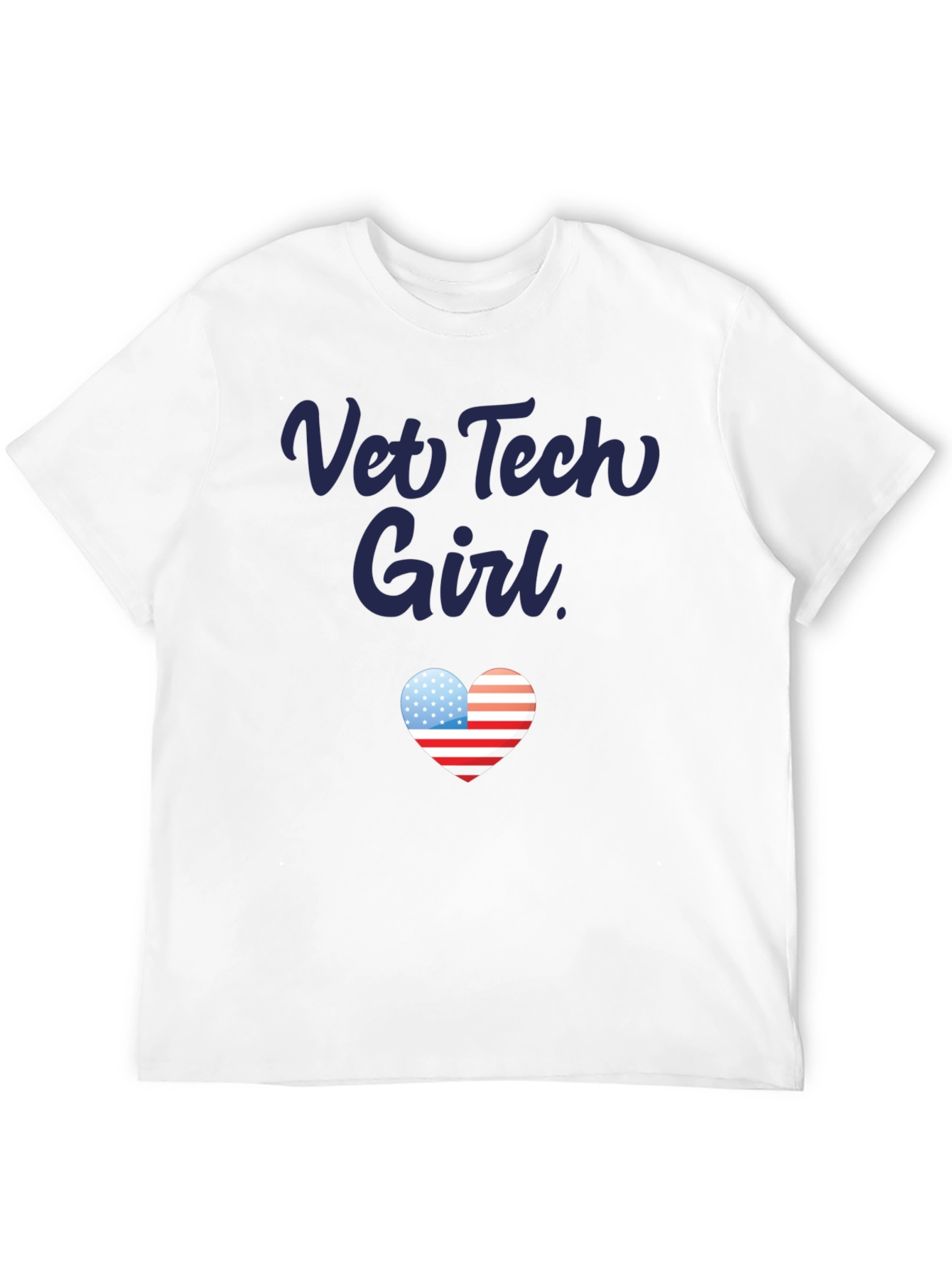 Black Vet Tech Girl Patriotic Heart T-Shirt view 12