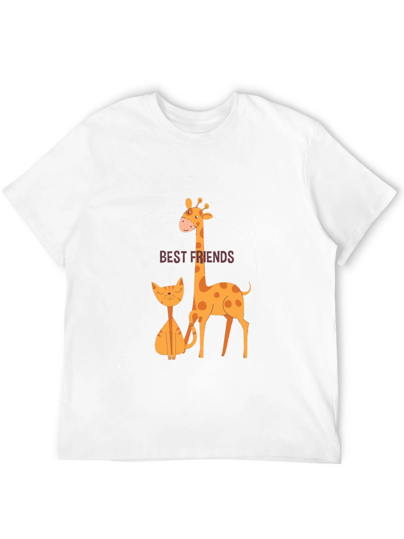 Black Best Friends Giraffe and Cat T-Shirt view 12