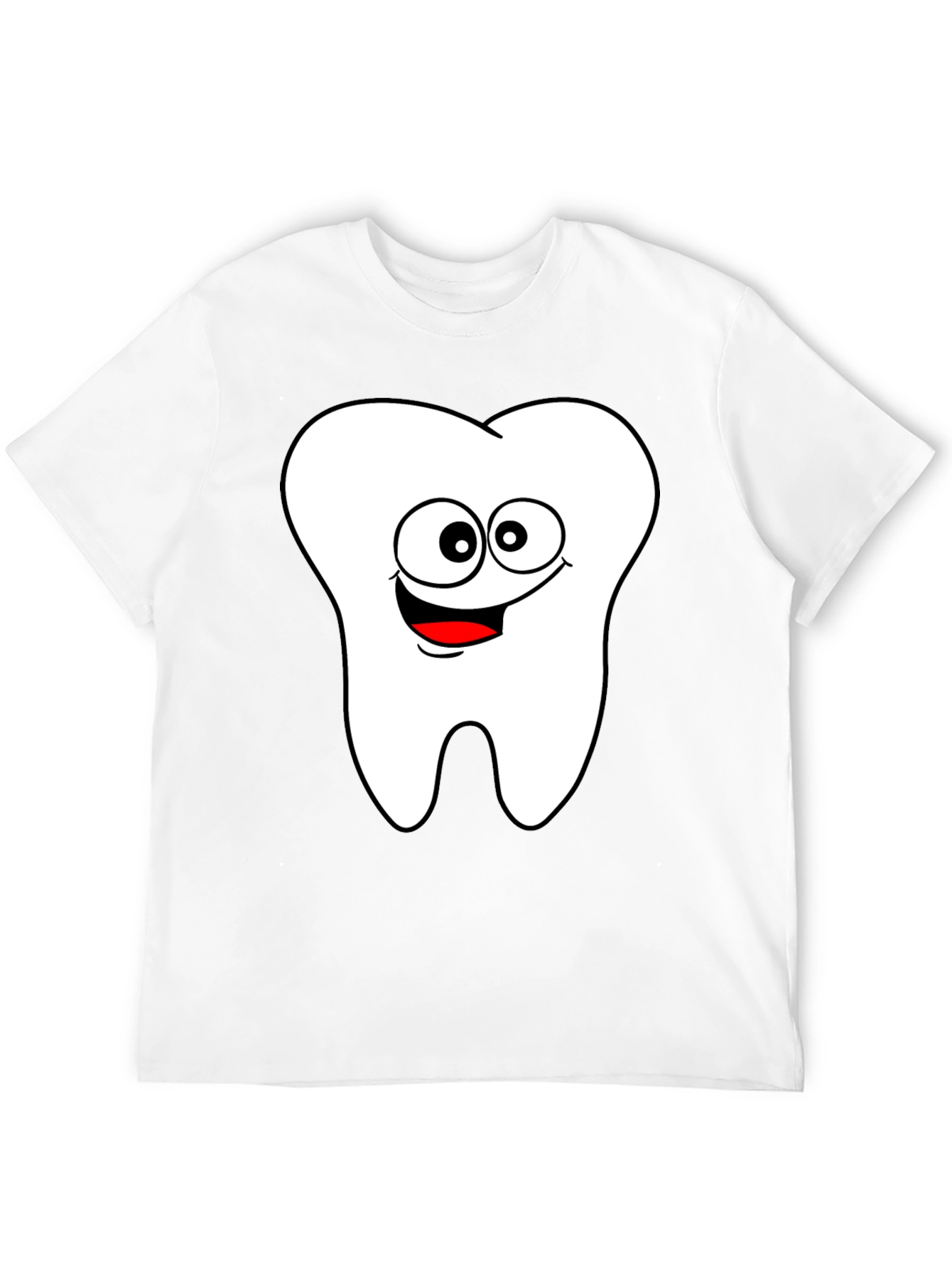Black Cartoon Tooth Graphic Black T-Shirt view 12
