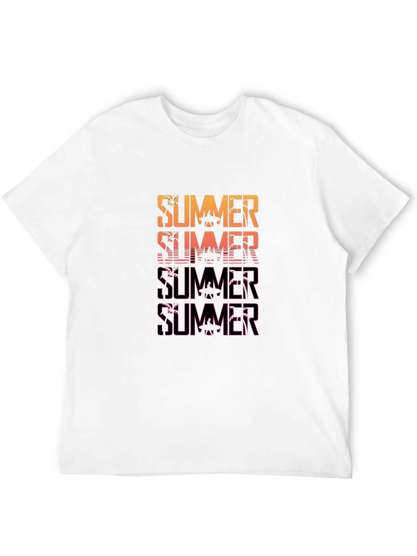 Black Summer Graphic Print Crew Neck T-Shirt view 12