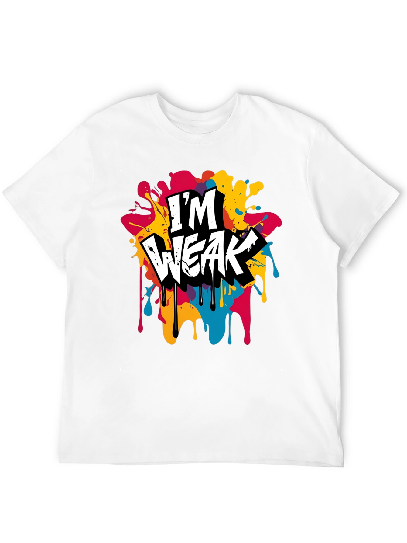Black I'm Weak Graphic Tee - Bold & Colorful view 12