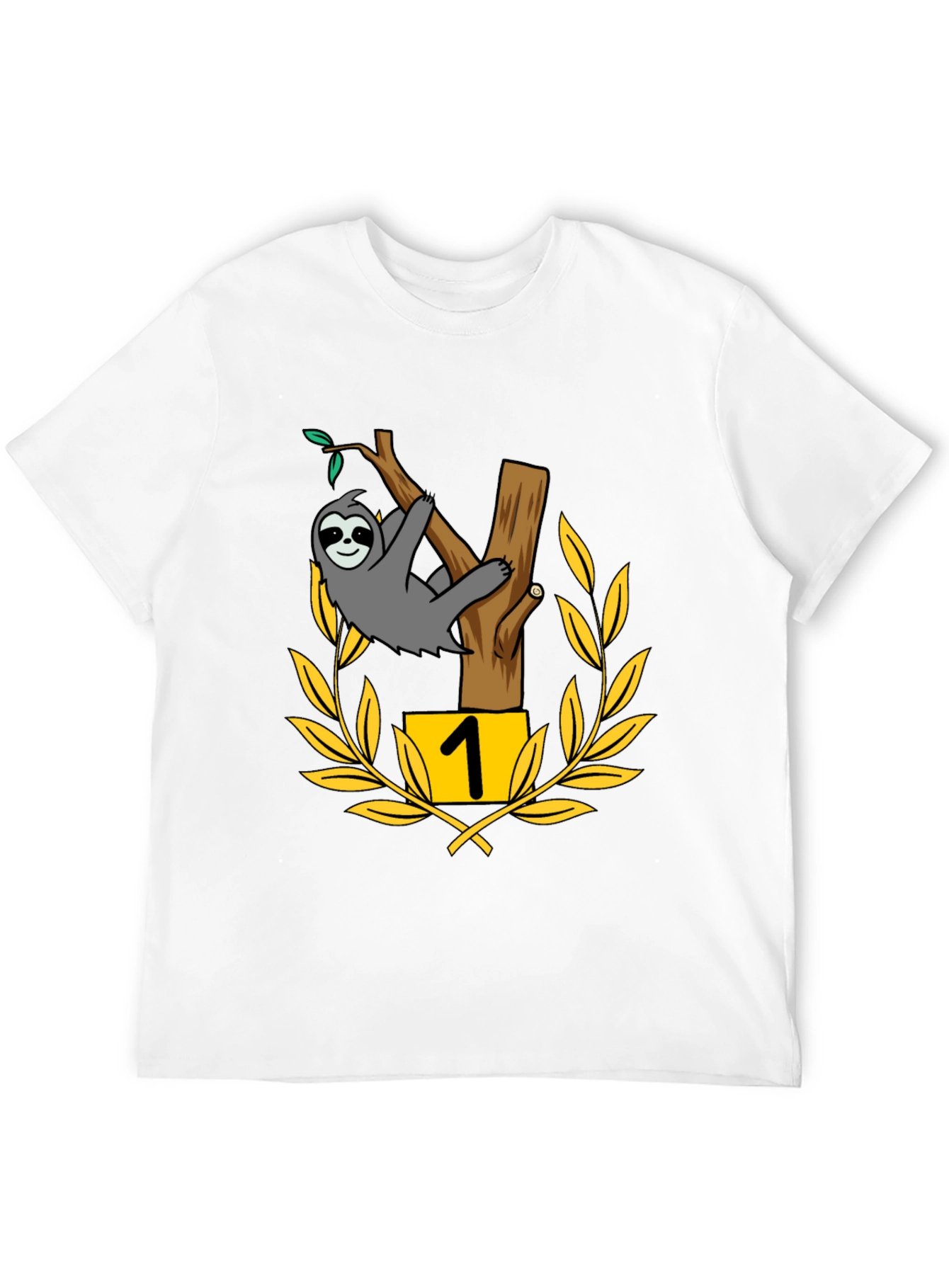 Black Sloth Number One Graphic Tee - Black Cotton T-Shirt view 12