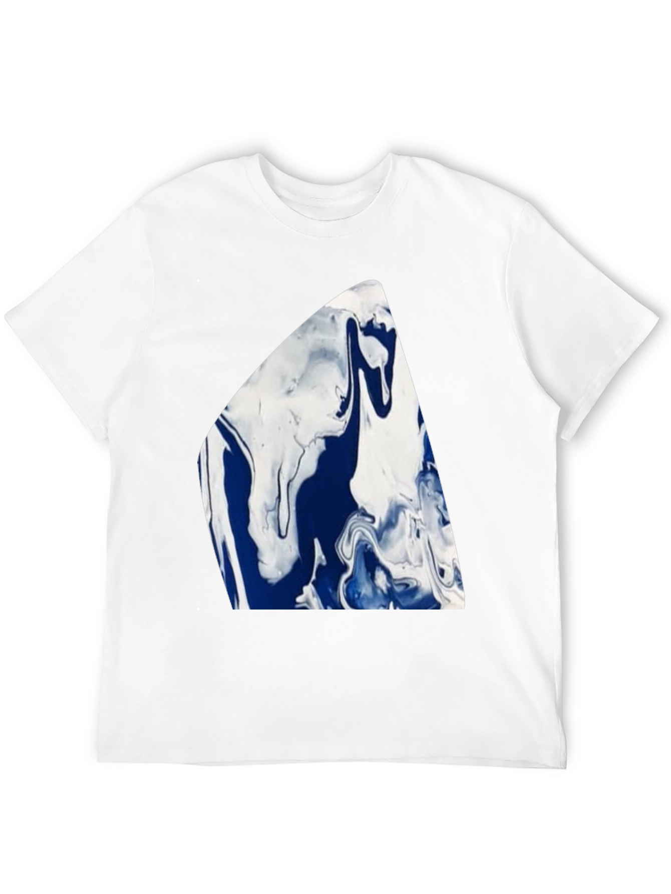 Abstract Blue & White Marble Graphic Tee - 12