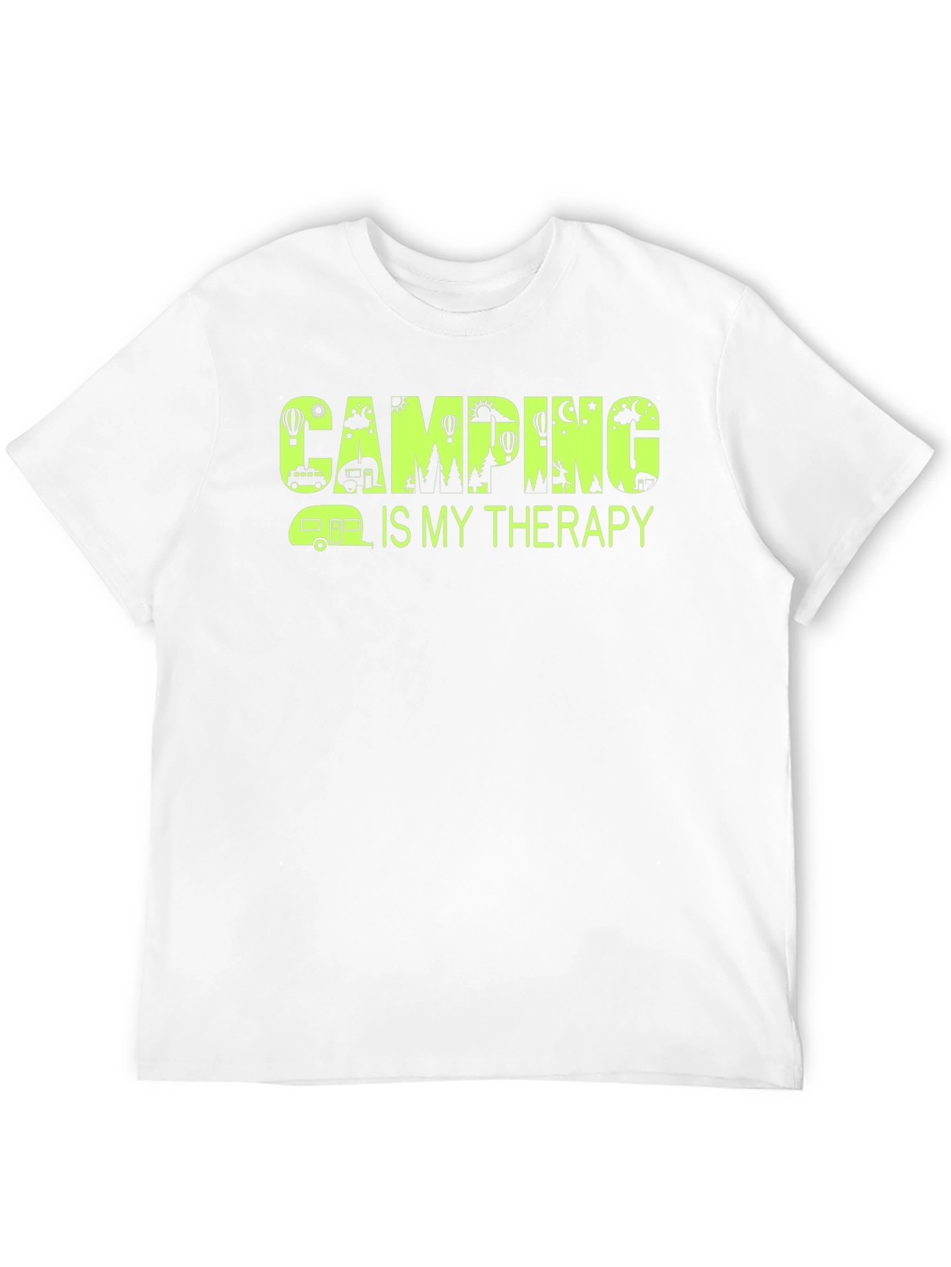 Black Camping Is My Therapy T-Shirt - Black view 12