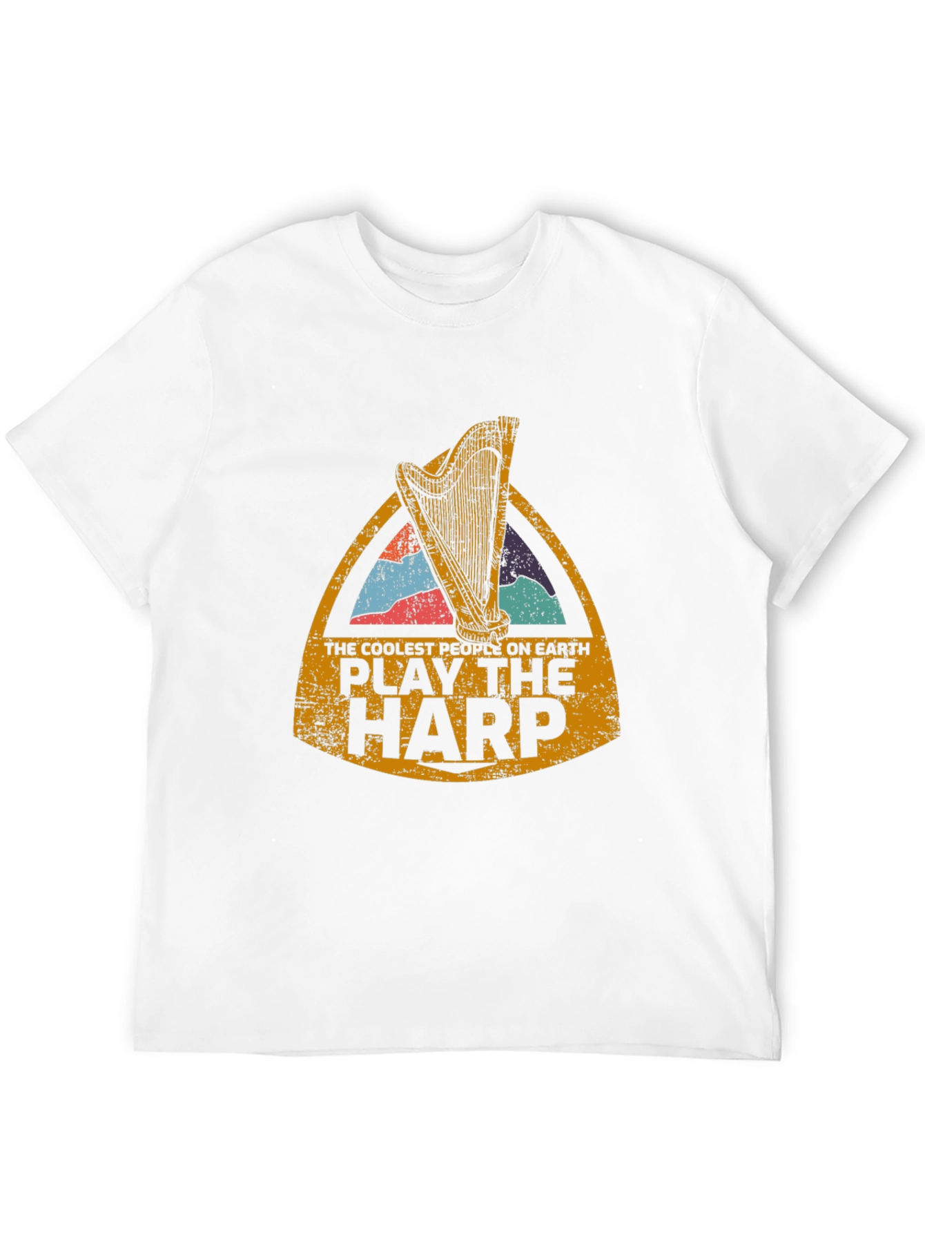 Black Coolest People Play Harp T-Shirt view 12